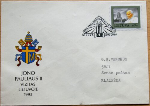 Lietuva, 1993m proginis pirmos dienos vokas su atvirute ir MiNr 533 G