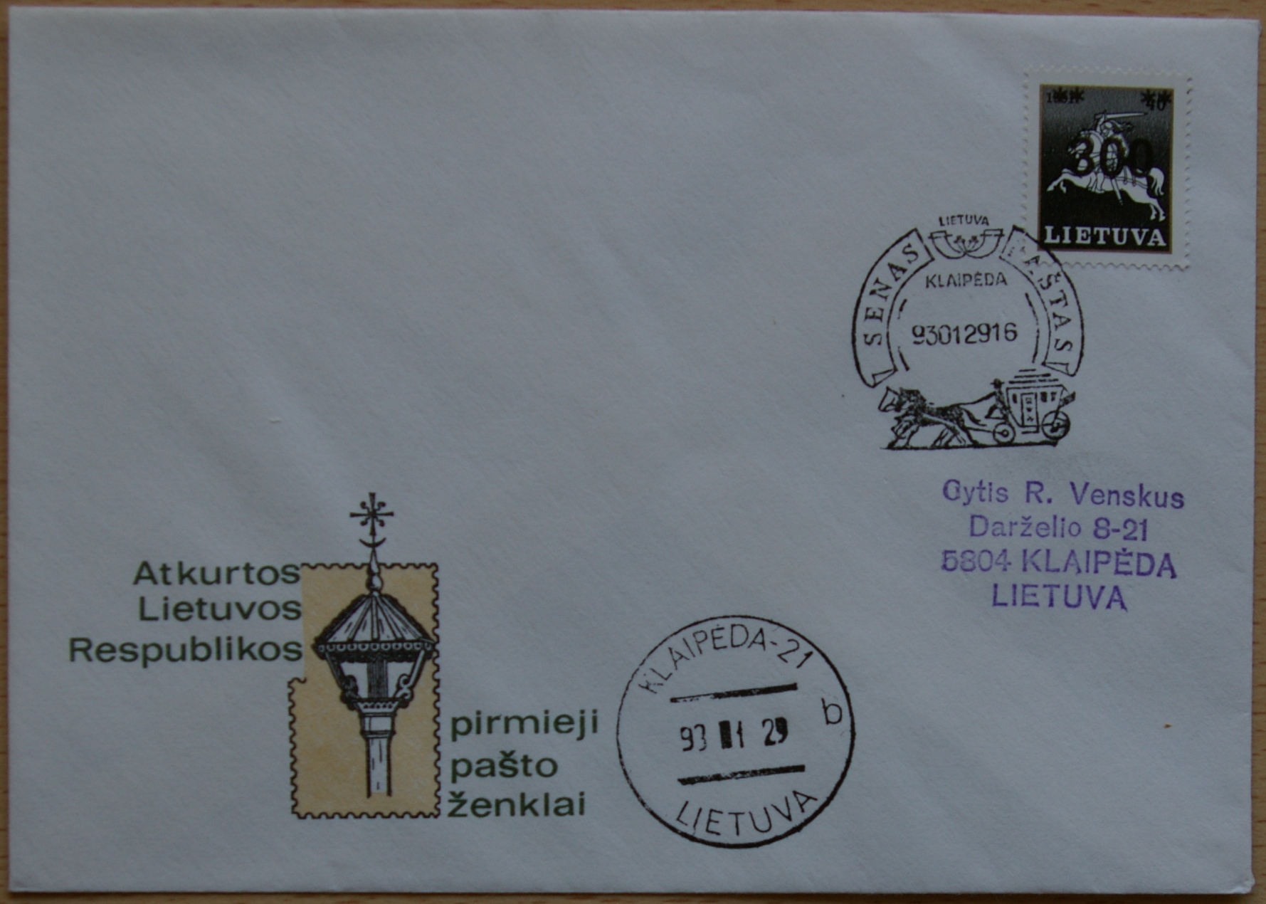 Lietuva, 1990m proginis vokas G