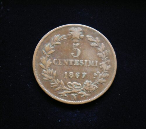 Italija, 5 čentezimai 1867m-N