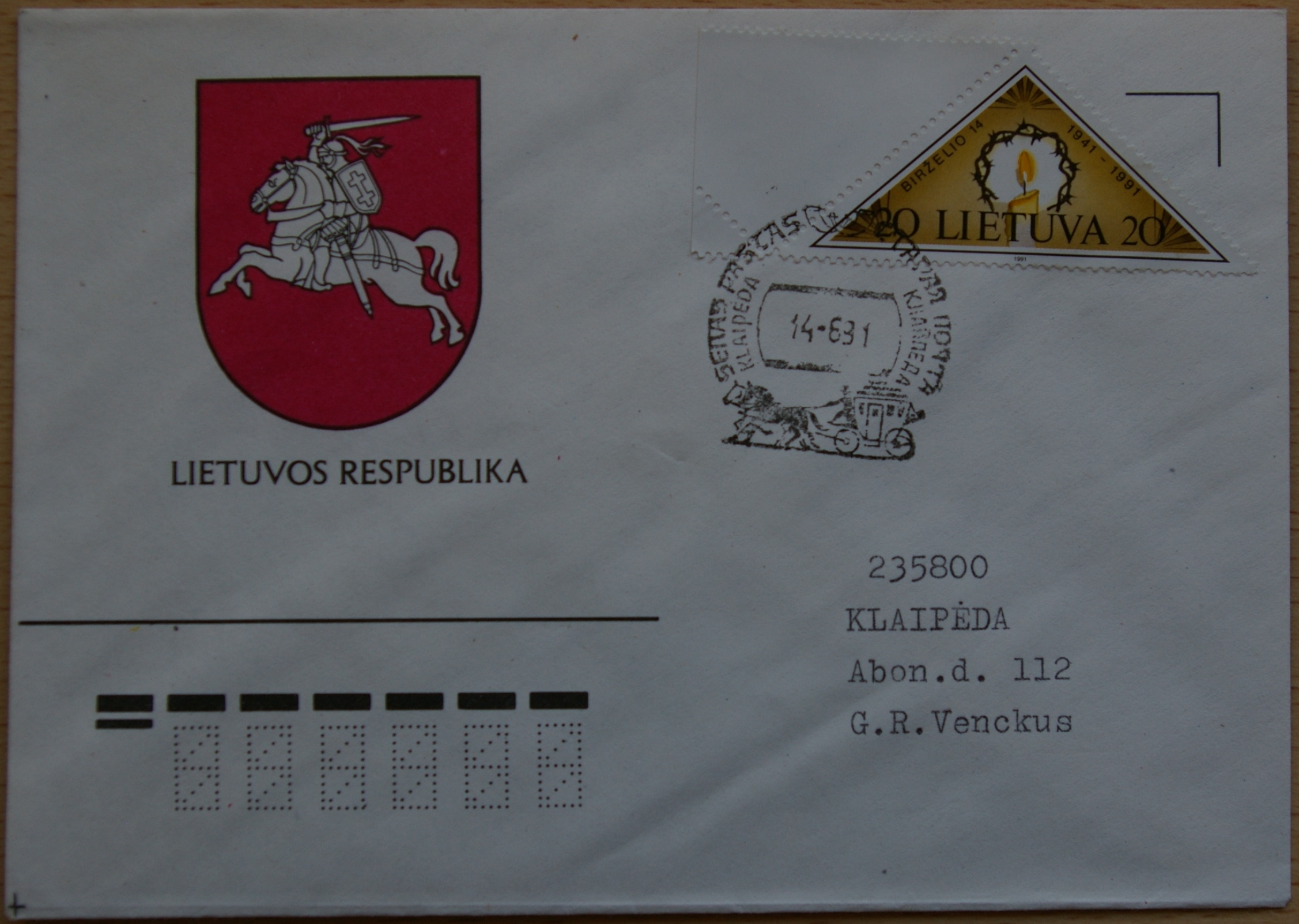 Lietuva, 1991m vokas G