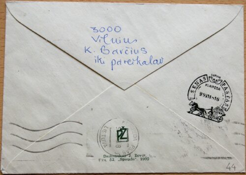 Lietuva, 1993m pirmos dienos vokas su MiNr 471, 514II G