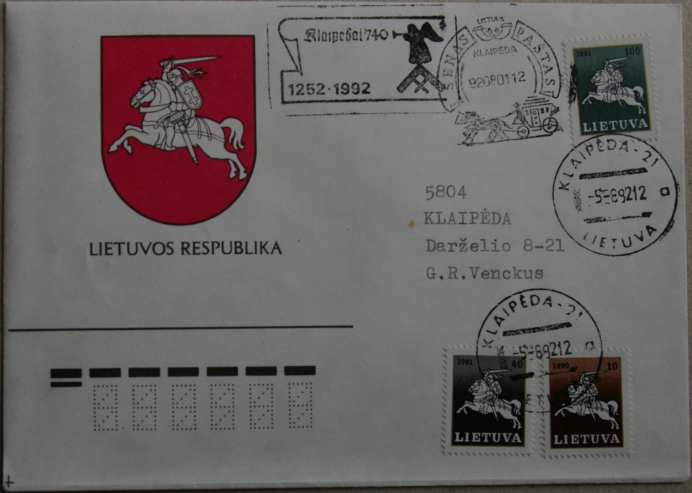 Lietuva, 1991m vokas G