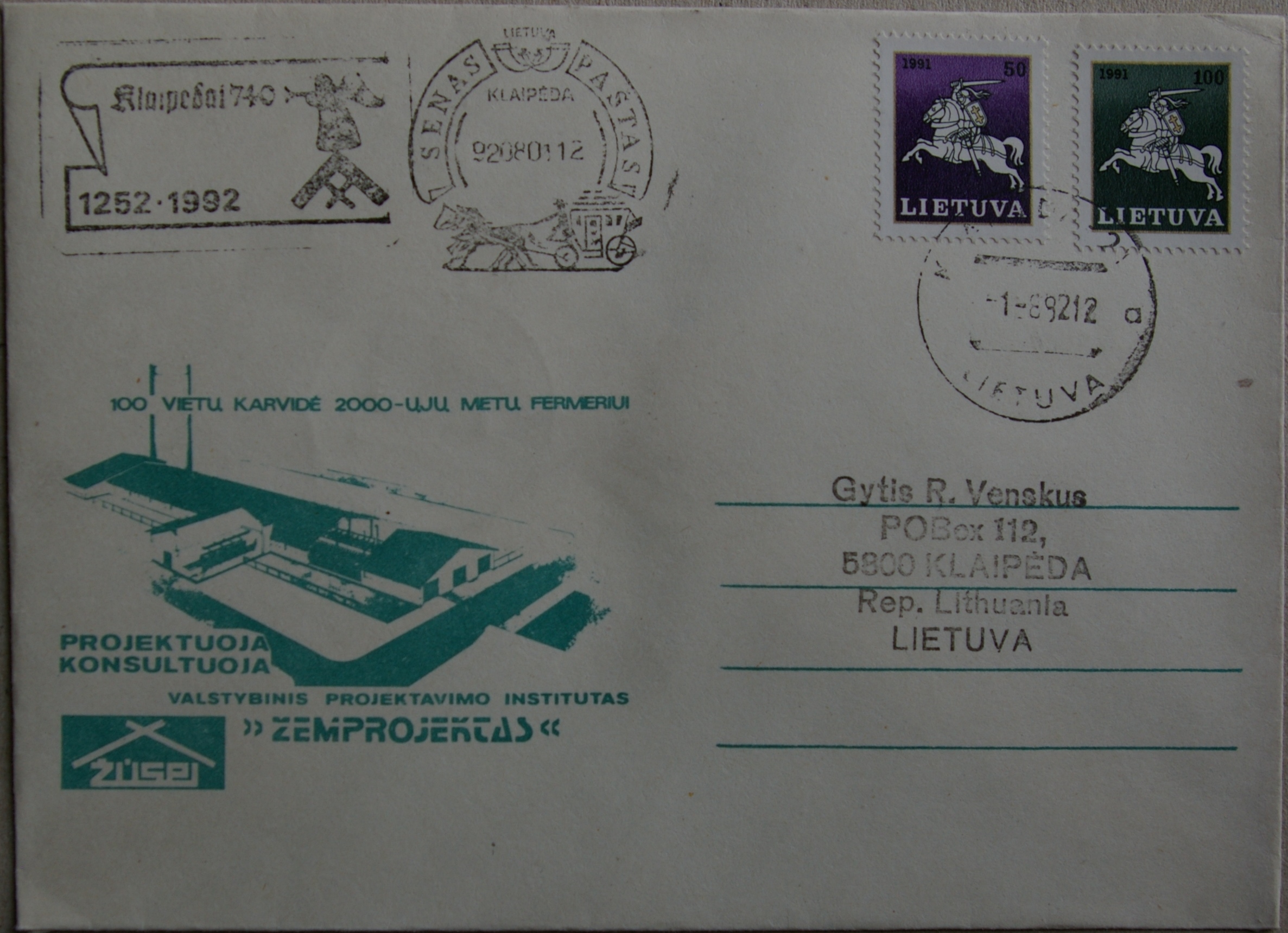 Lietuva, VPI "Žemprojektas" vokas G