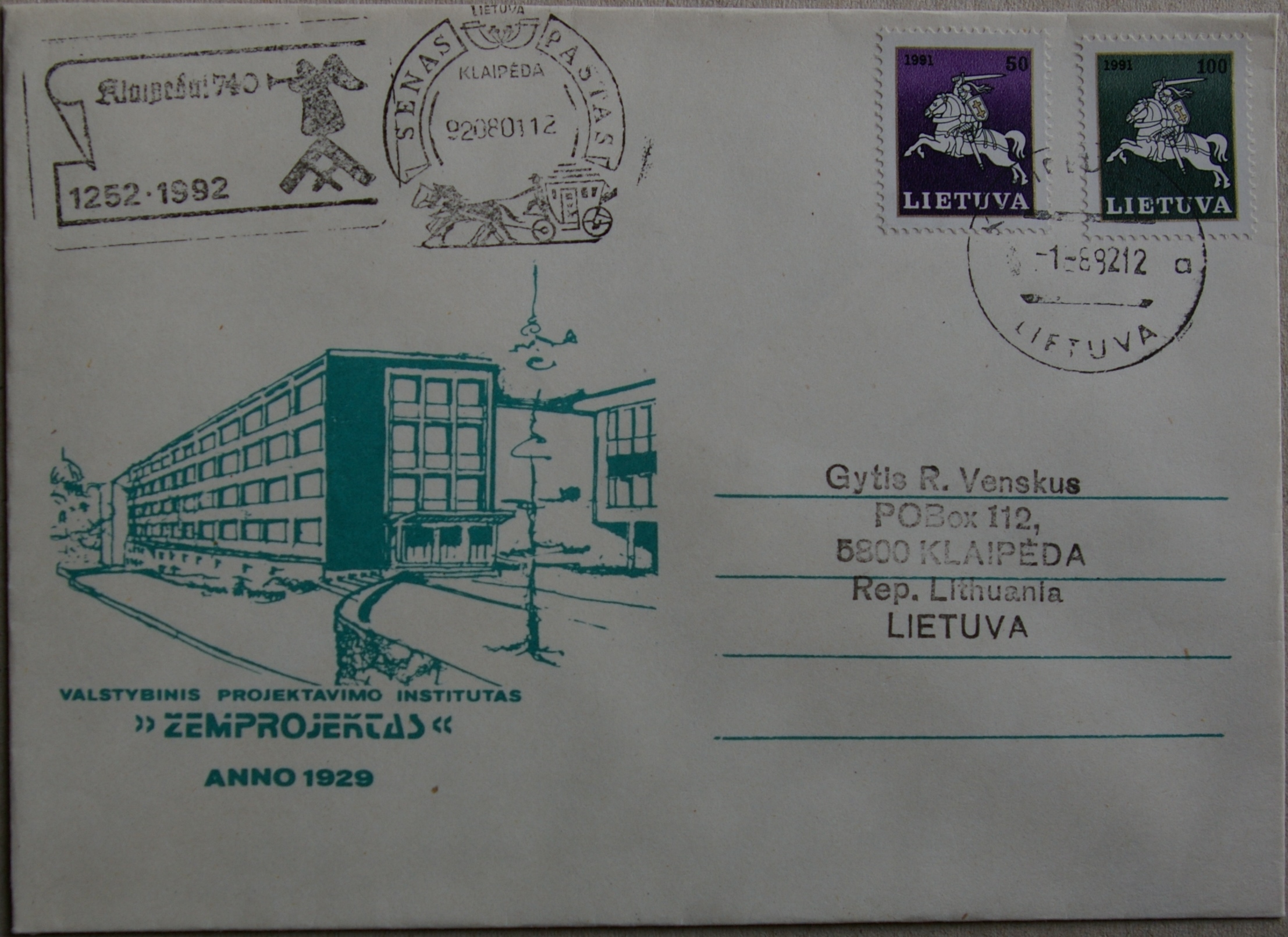 Lietuva, VPI "Žemprojektas" vokas G