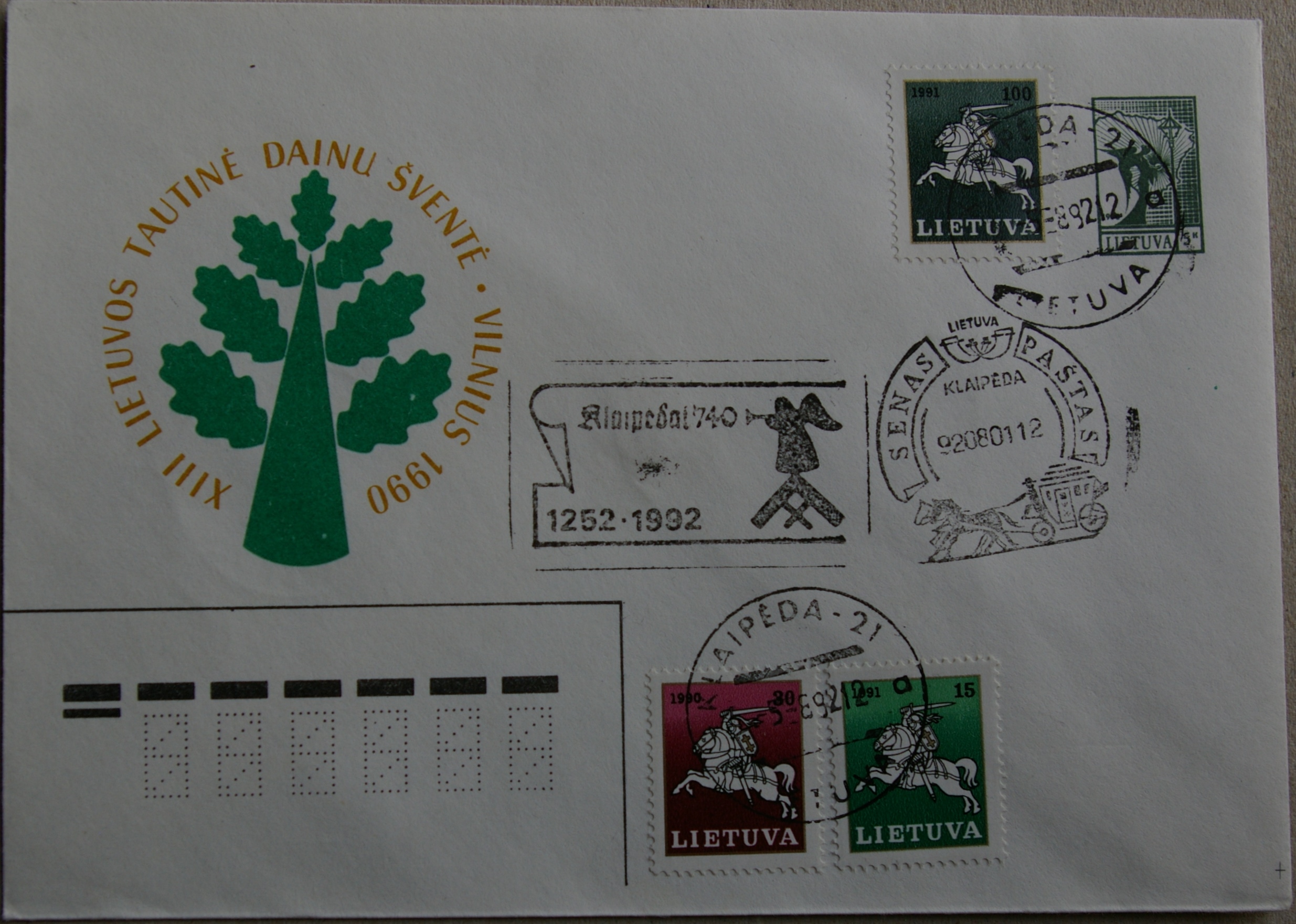 Lietuva, 1990m ženklinis vokas KvNr C3 G