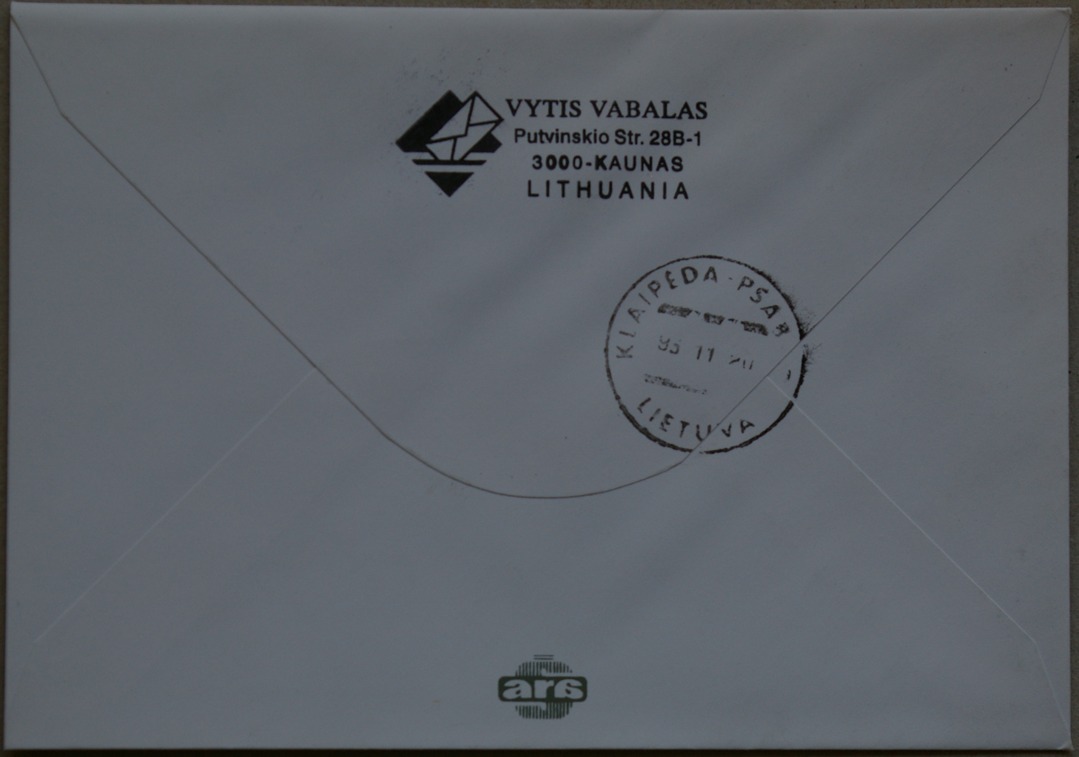 Dailininko A. Šakalio 1995m kolekcinis vokas Nr 202 G