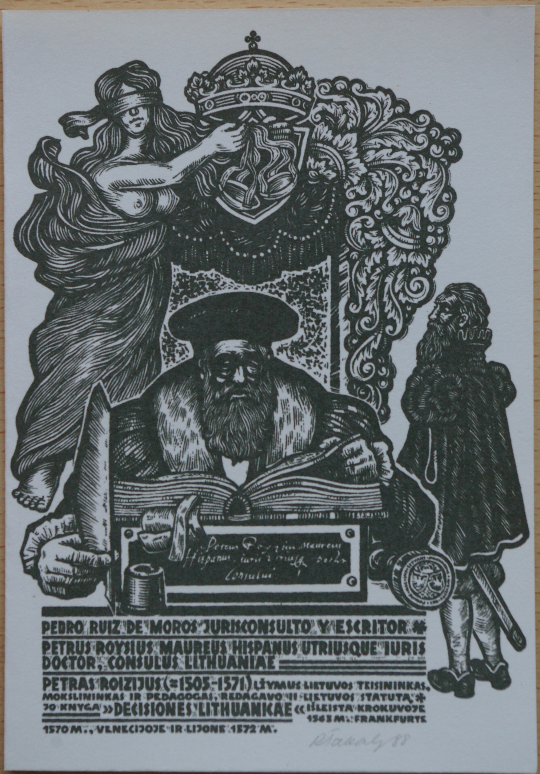 Dailininko A. Šakalio 1988m kolekcinis vokas su atvirute Nr. 23B G