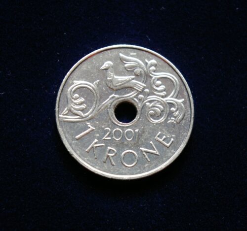 Norvegija, 1 krona, 2001m JJE