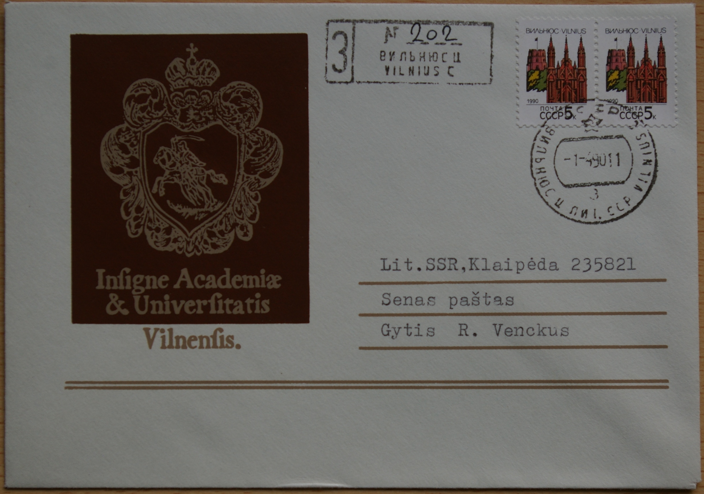 Dailininko A. Šakalio 1989m kolekcinis vokas Nr 31B G