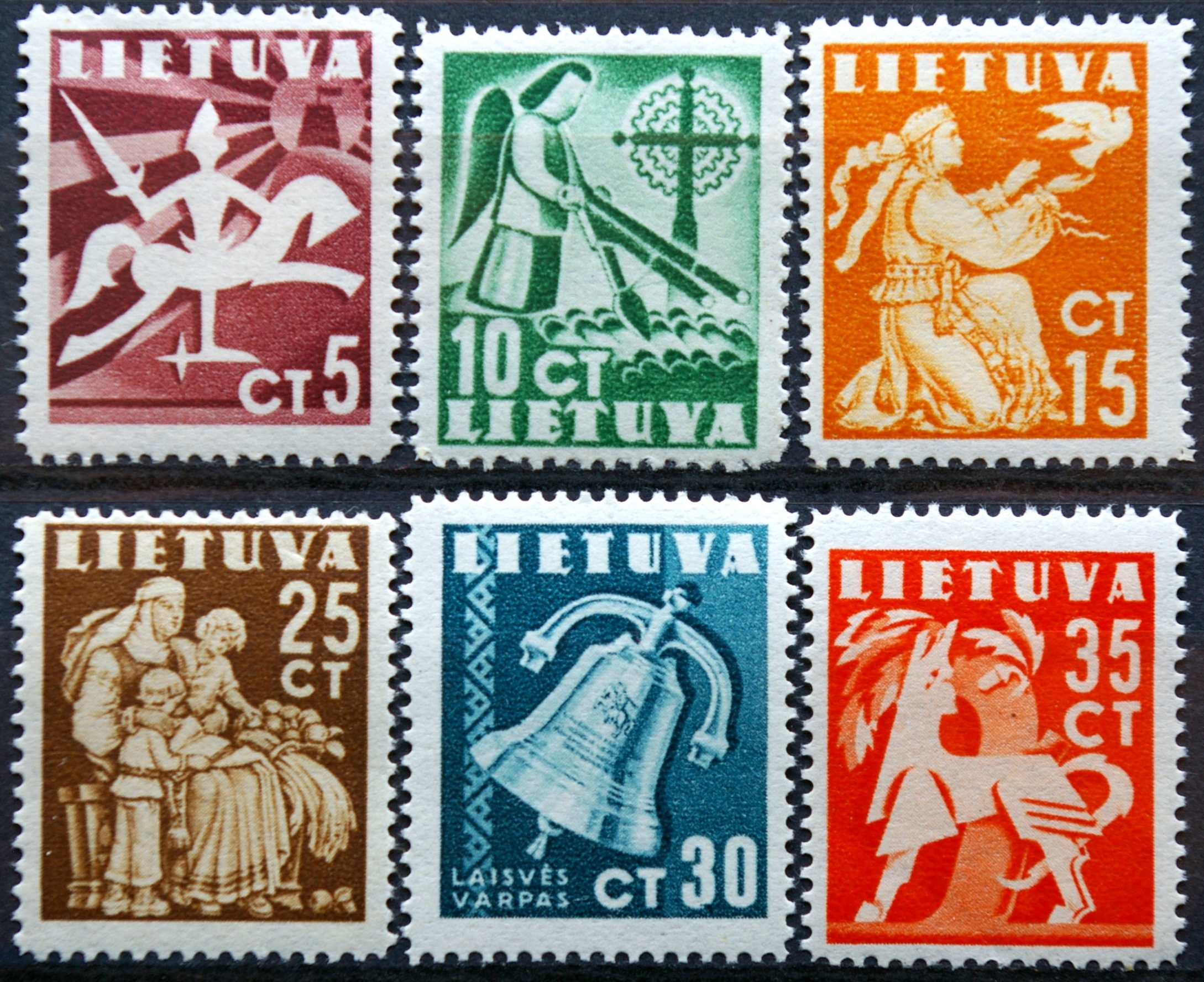 Tarpukario Lietuva, pilna serija, MiNr 437-442 MNH**