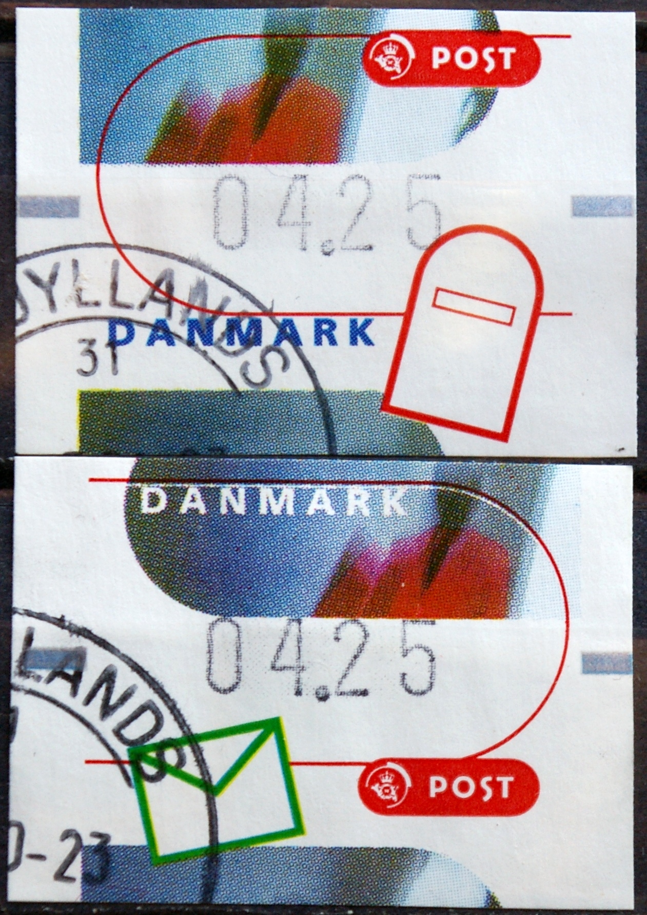 Danija, 2000m pašto automatų ženklai Used(O)