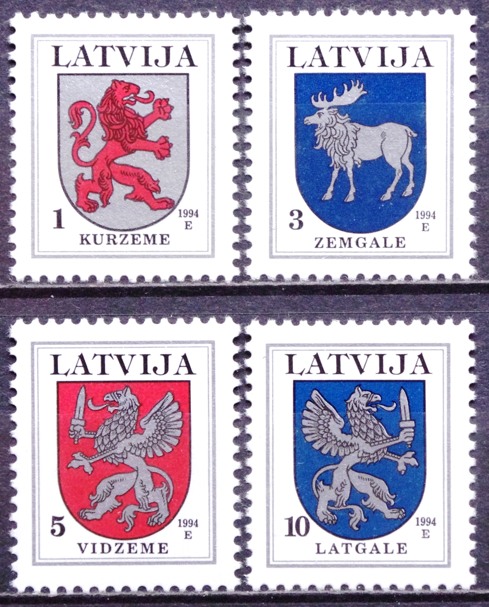 Latvija, pilna serija MiNr 371I-374I MNH**