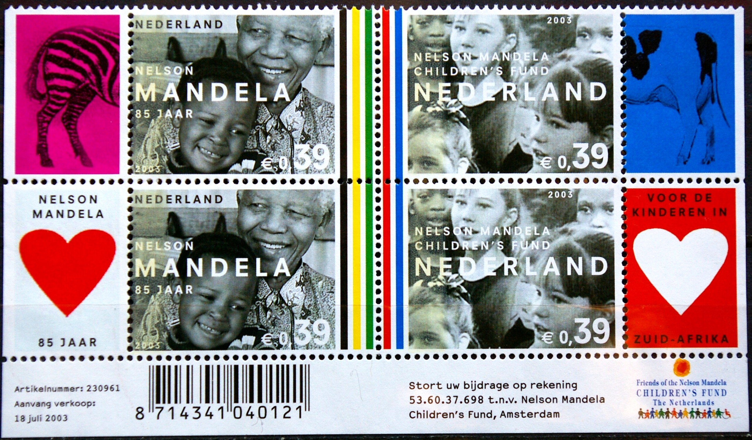 Nyderlandai, pilna serija kvartblokyje, MiNr 2136-2137 MNG (*)