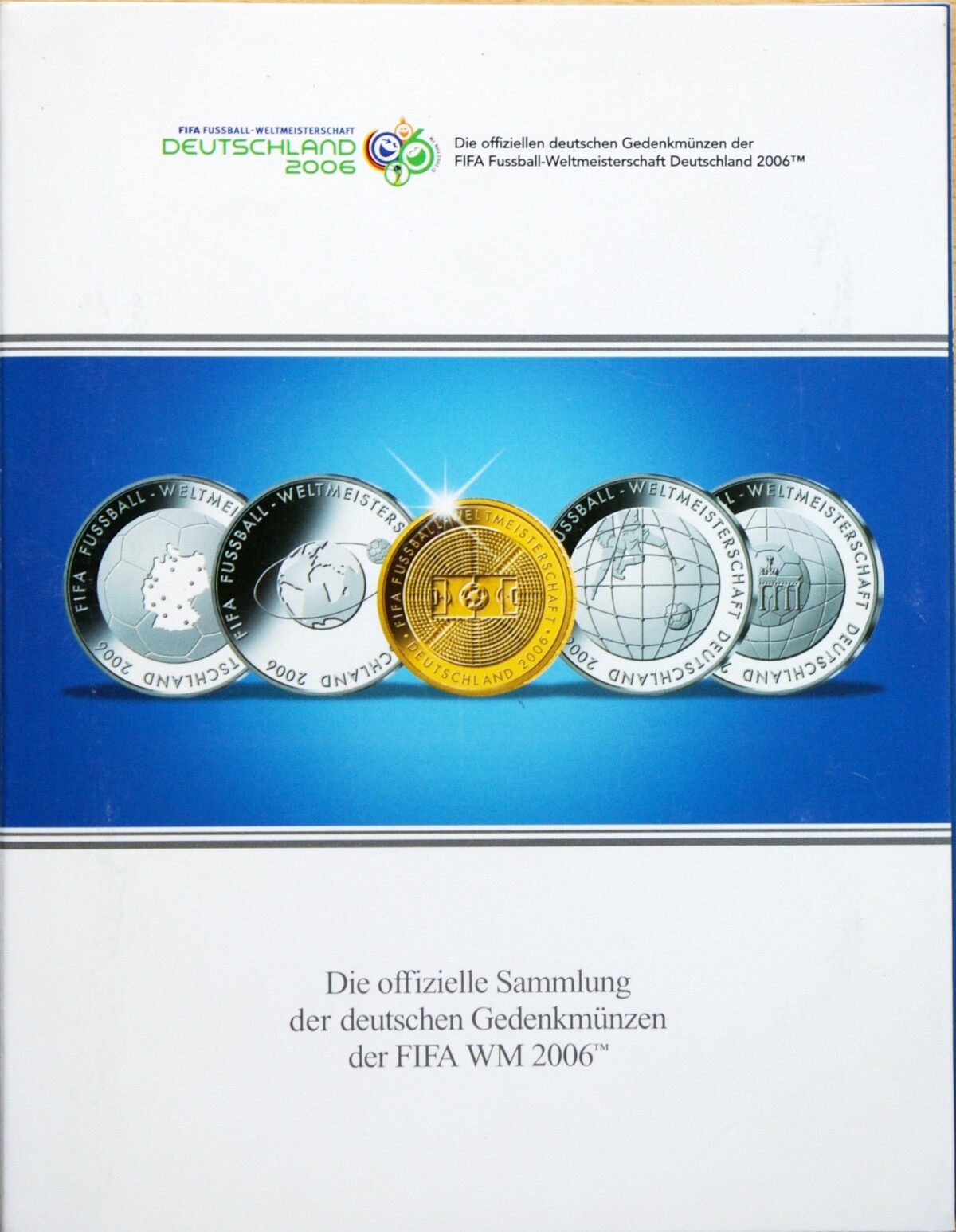 DOVANOJAM! 2006m Vokietijos "FIFA WM 2006" proginių monetų kortelė
