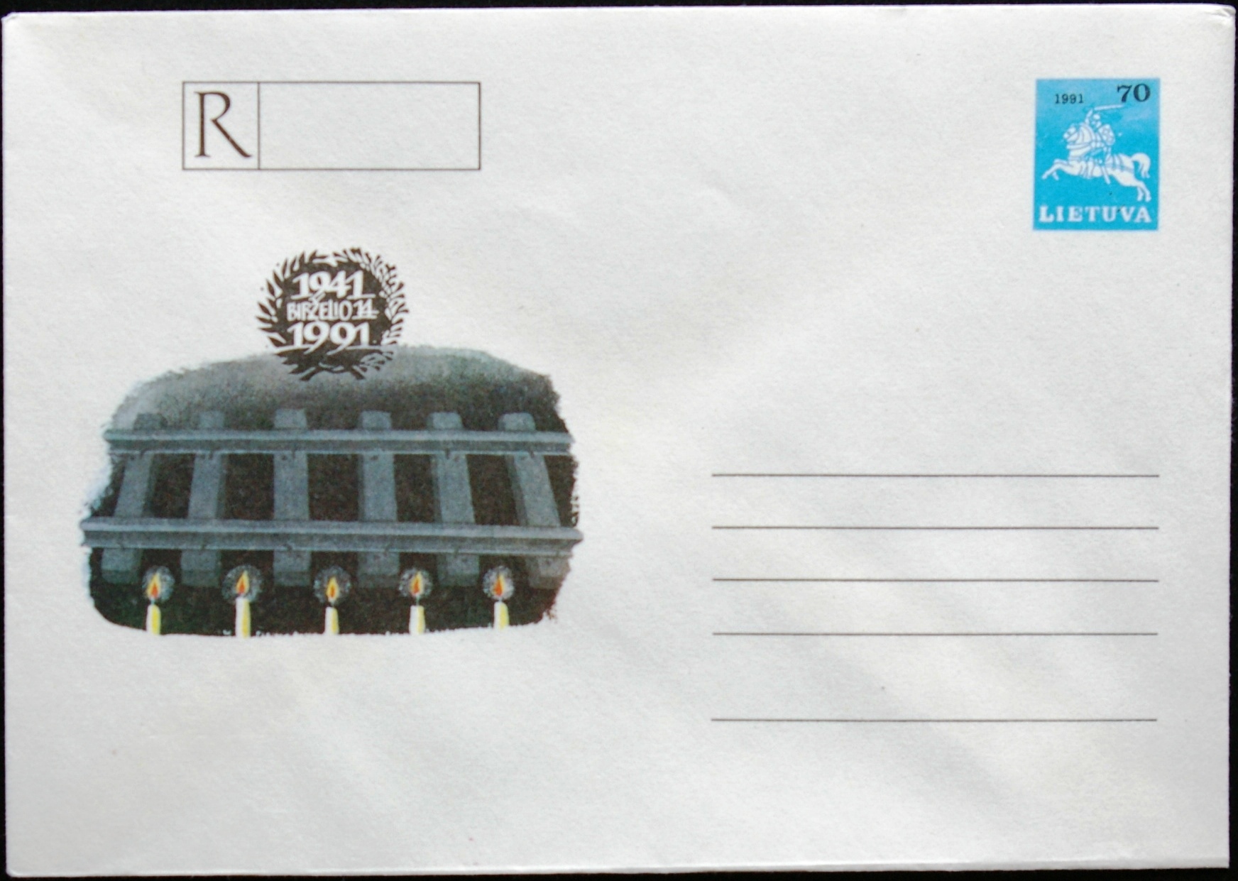 Lietuva, ženklinis vokas KvNr C13 ** B