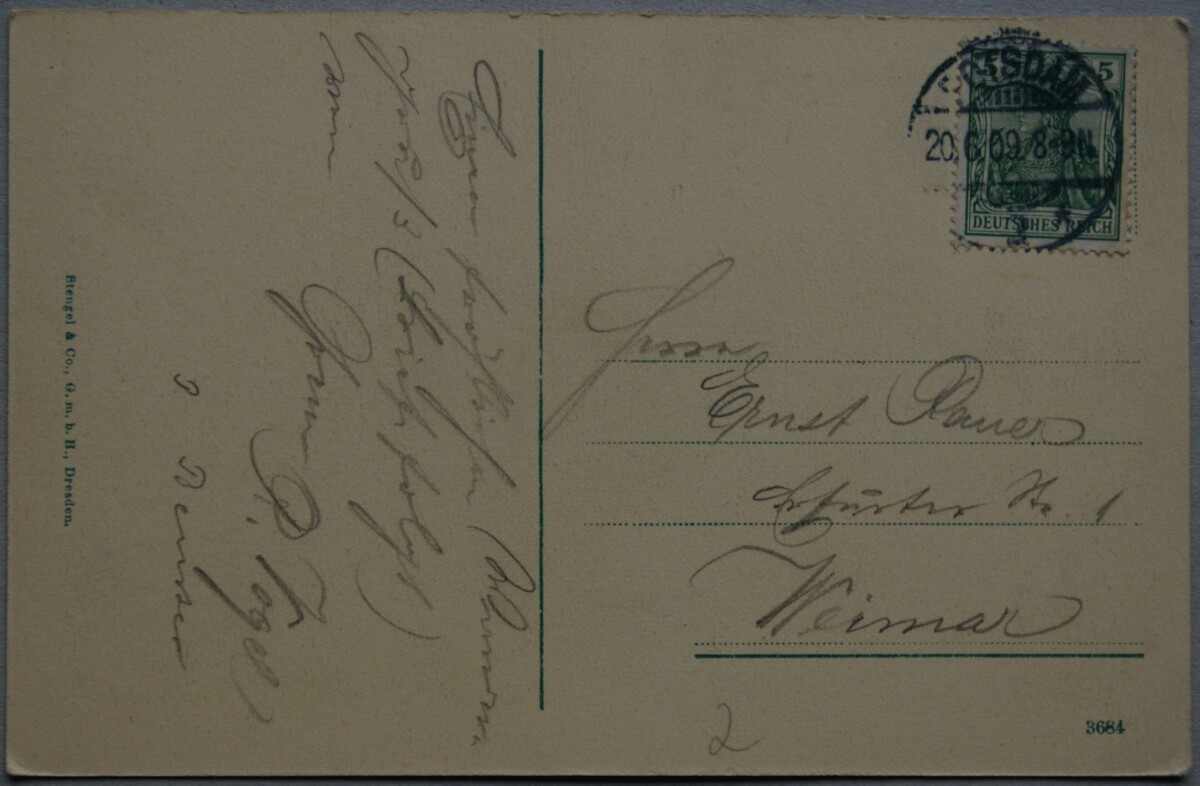 Vokietijos Reichas 1909m atvirlaiškis
