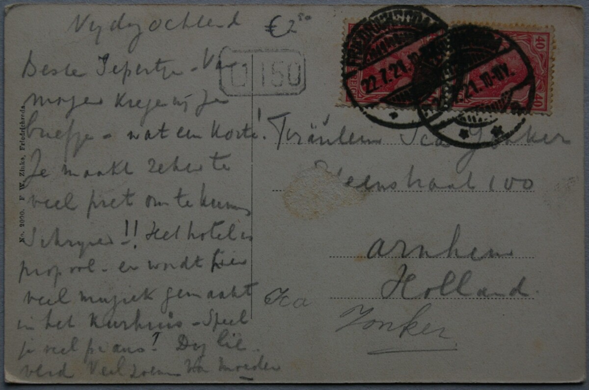 Vokietijos Reichas 1921m atvirlaiškis