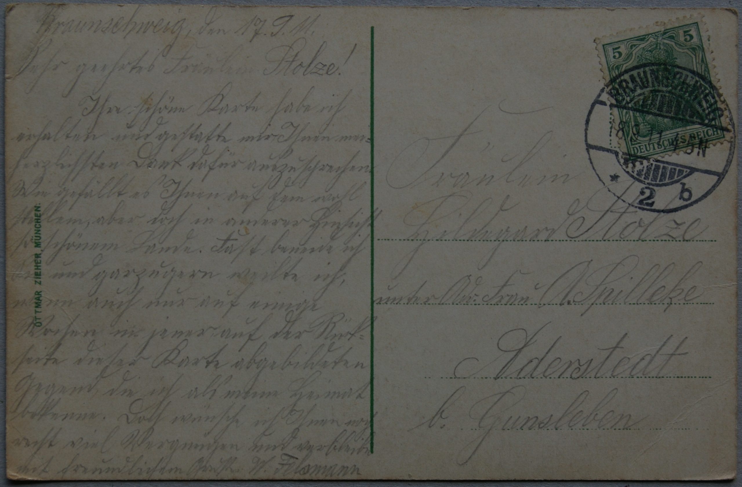 Vokietijos Reichas 1911m atvirlaiškis