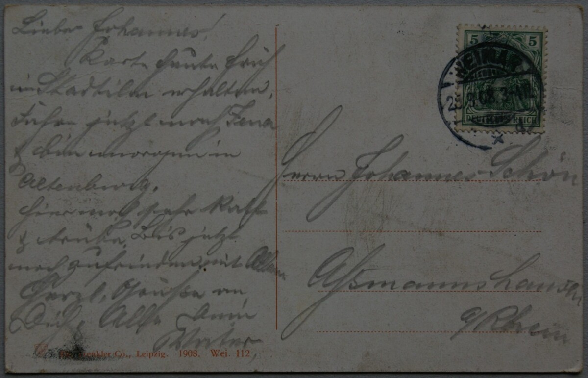Vokietijos Reichas, Veimaras 1908m atvirlaiškis