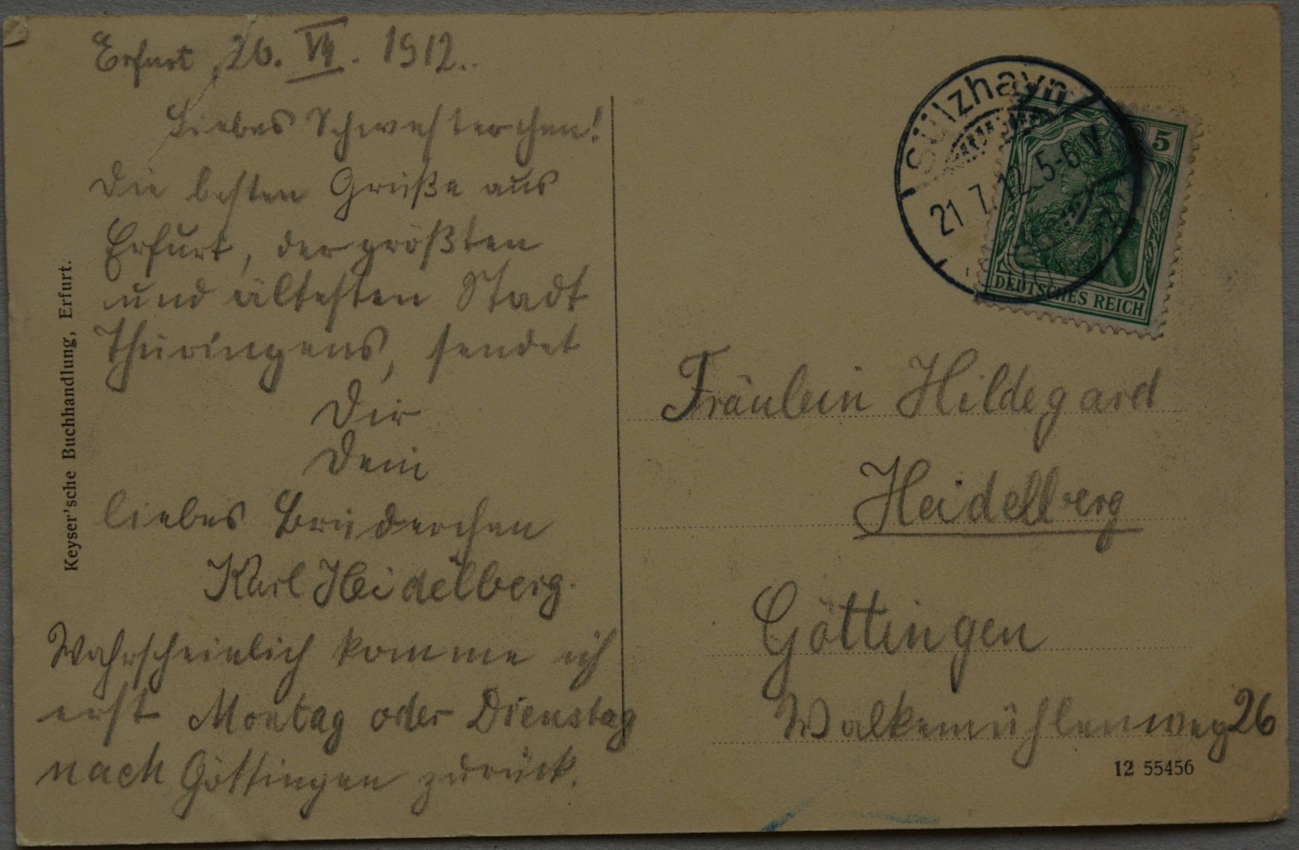 Vokietijos Reichas 1912m atvirlaiškis