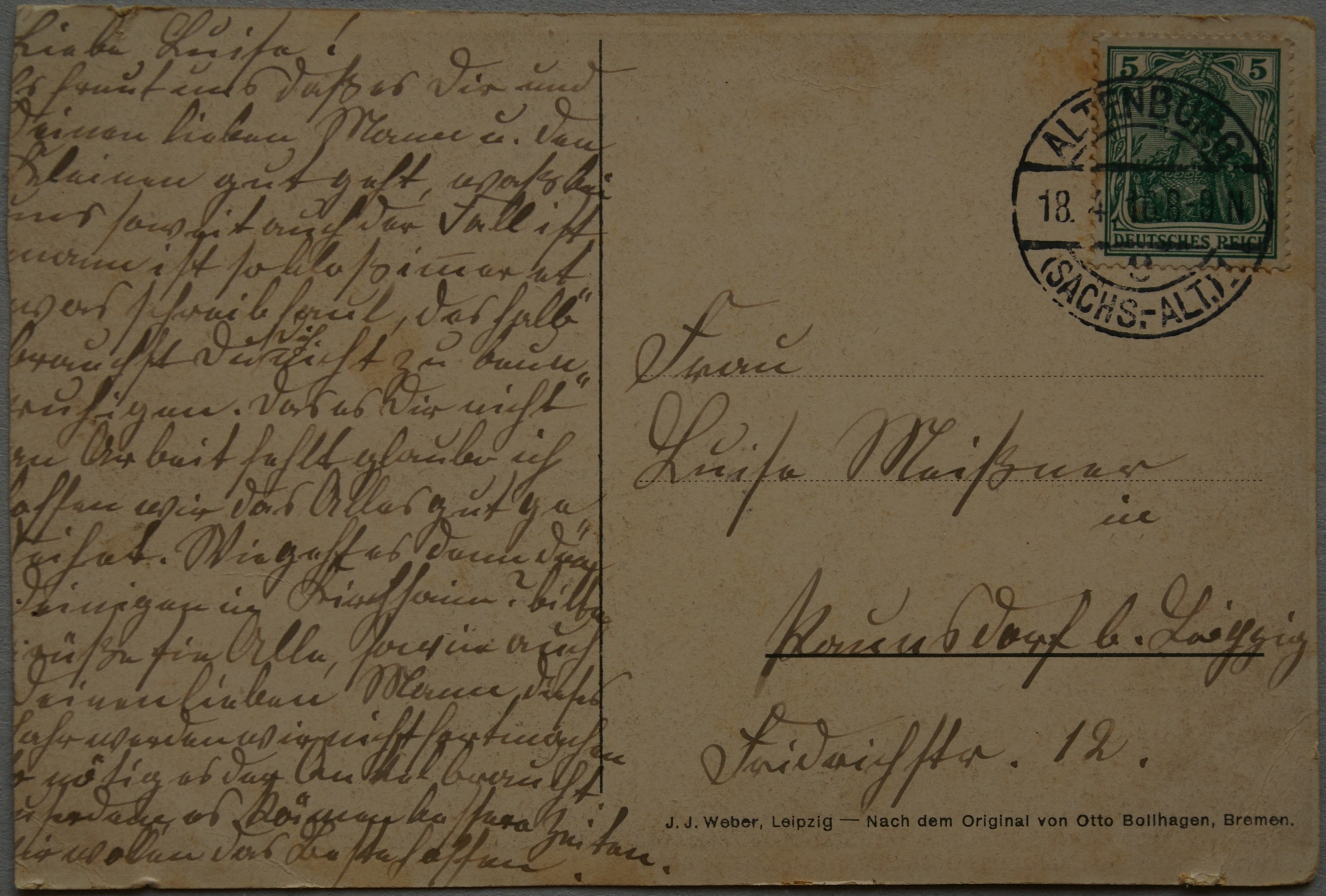 Vokietijos Reichas 1916m atvirlaiškis