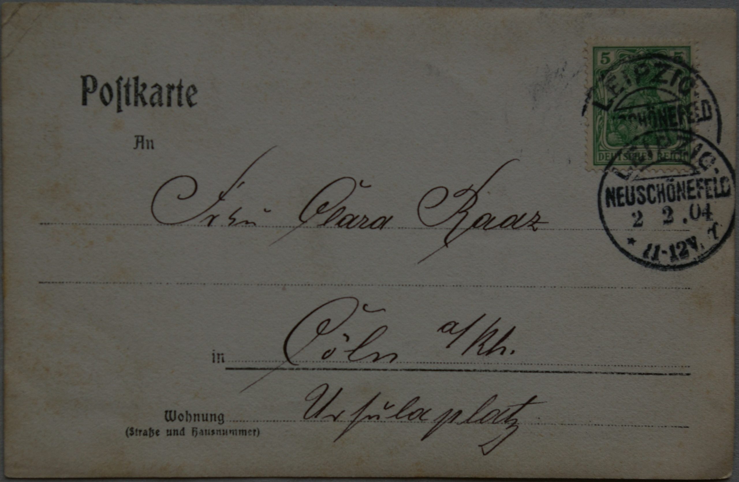 Vokietijos Reichas 1904m atvirlaiškis