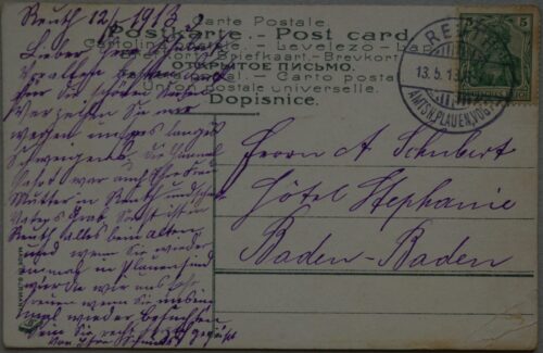 Vokietijos Reichas 1913m atvirlaiškis
