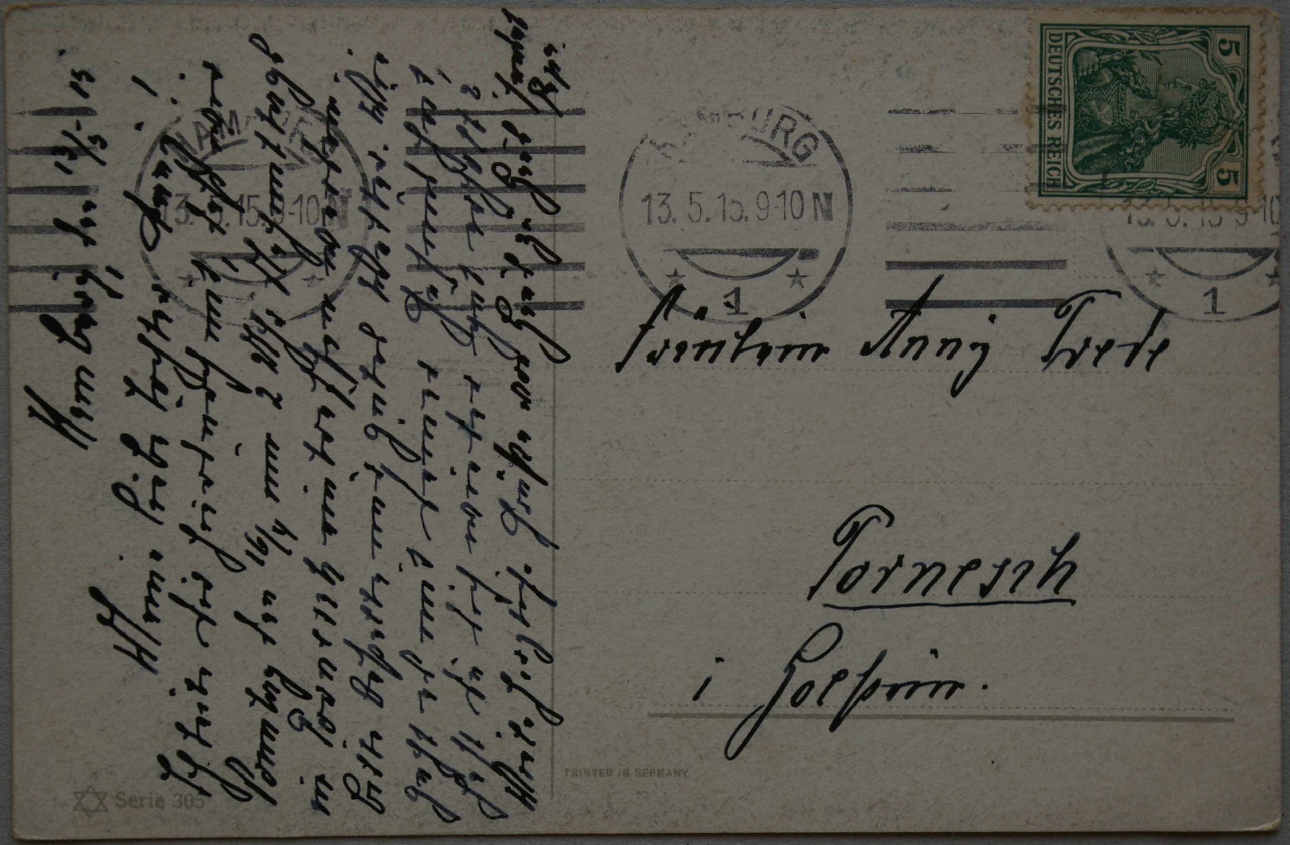 Vokietijos Reichas 1915m atvirlaiškis