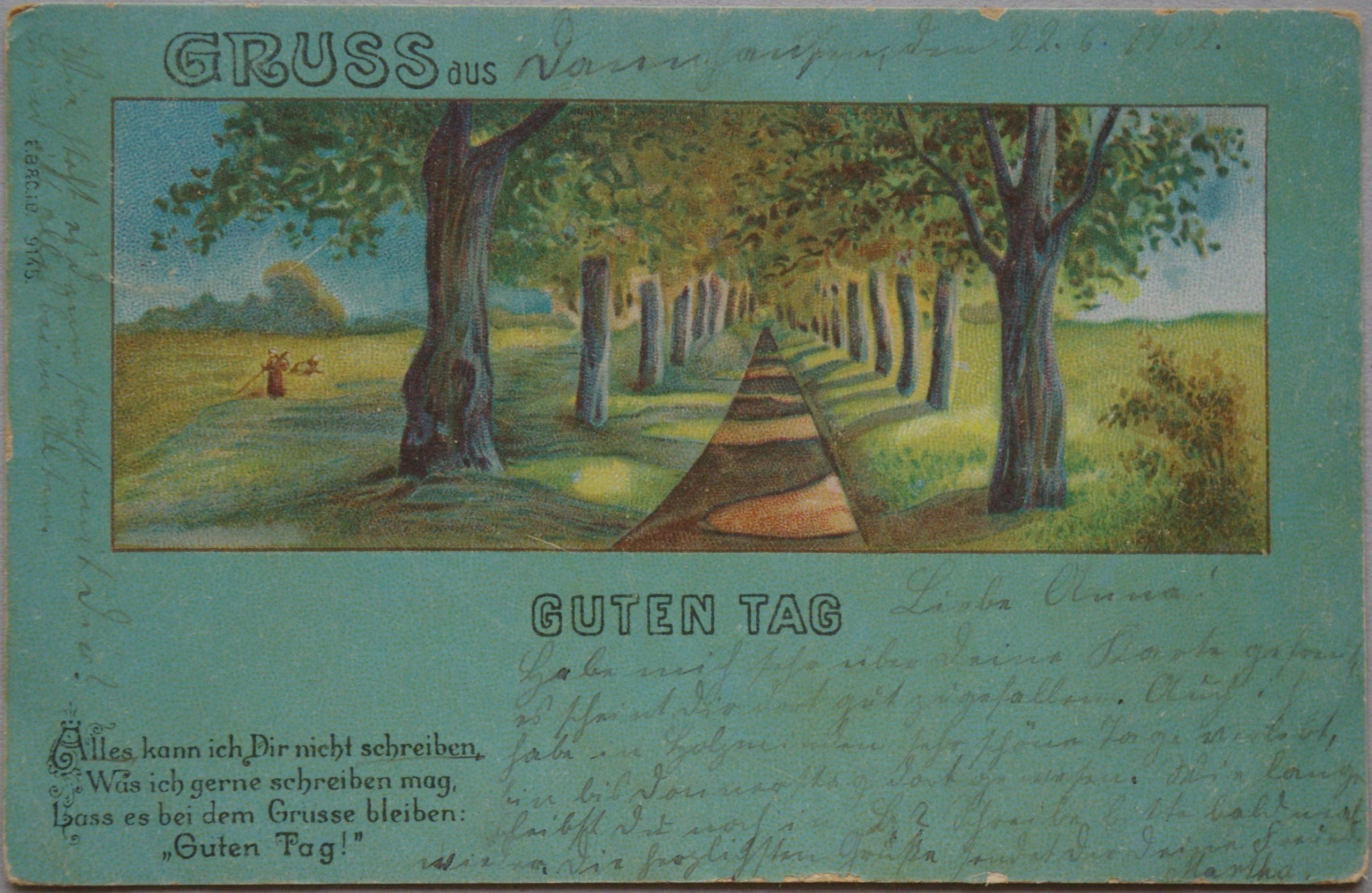 Vokietijos Reichas 1902m atvirlaiškis