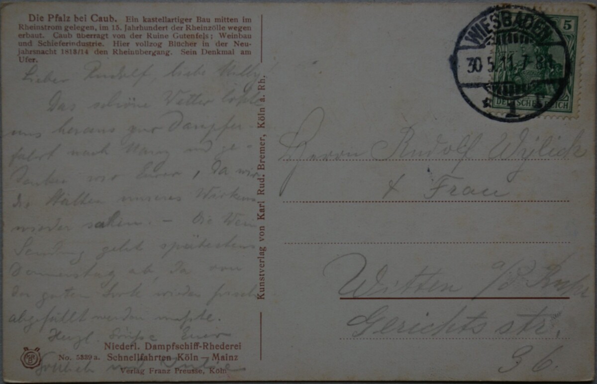 Vokietijos Reichas 1911m atvirlaiškis