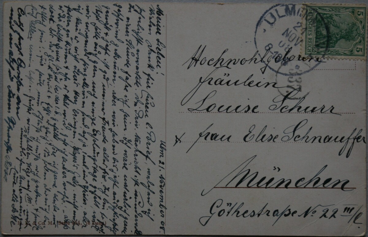 Vokietijos Reichas 1908m atvirlaiškis