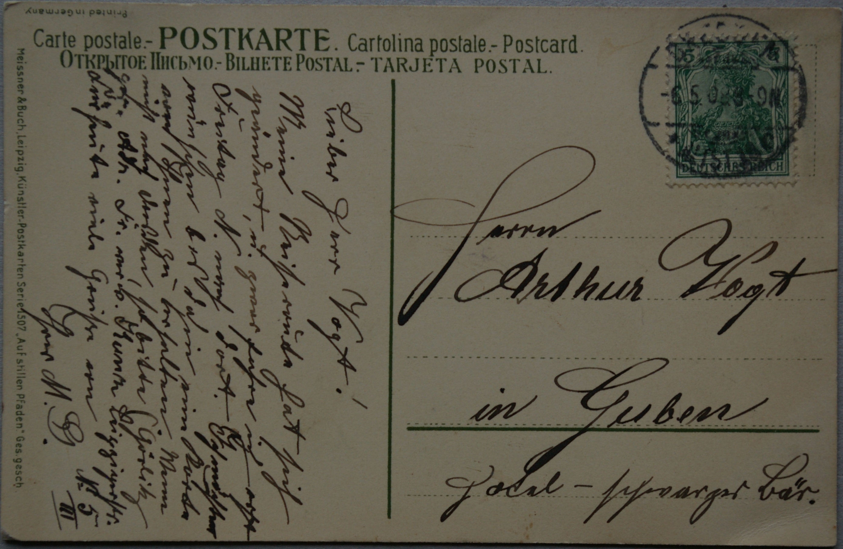 Vokietijos Reichas 1908m atvirlaiškis