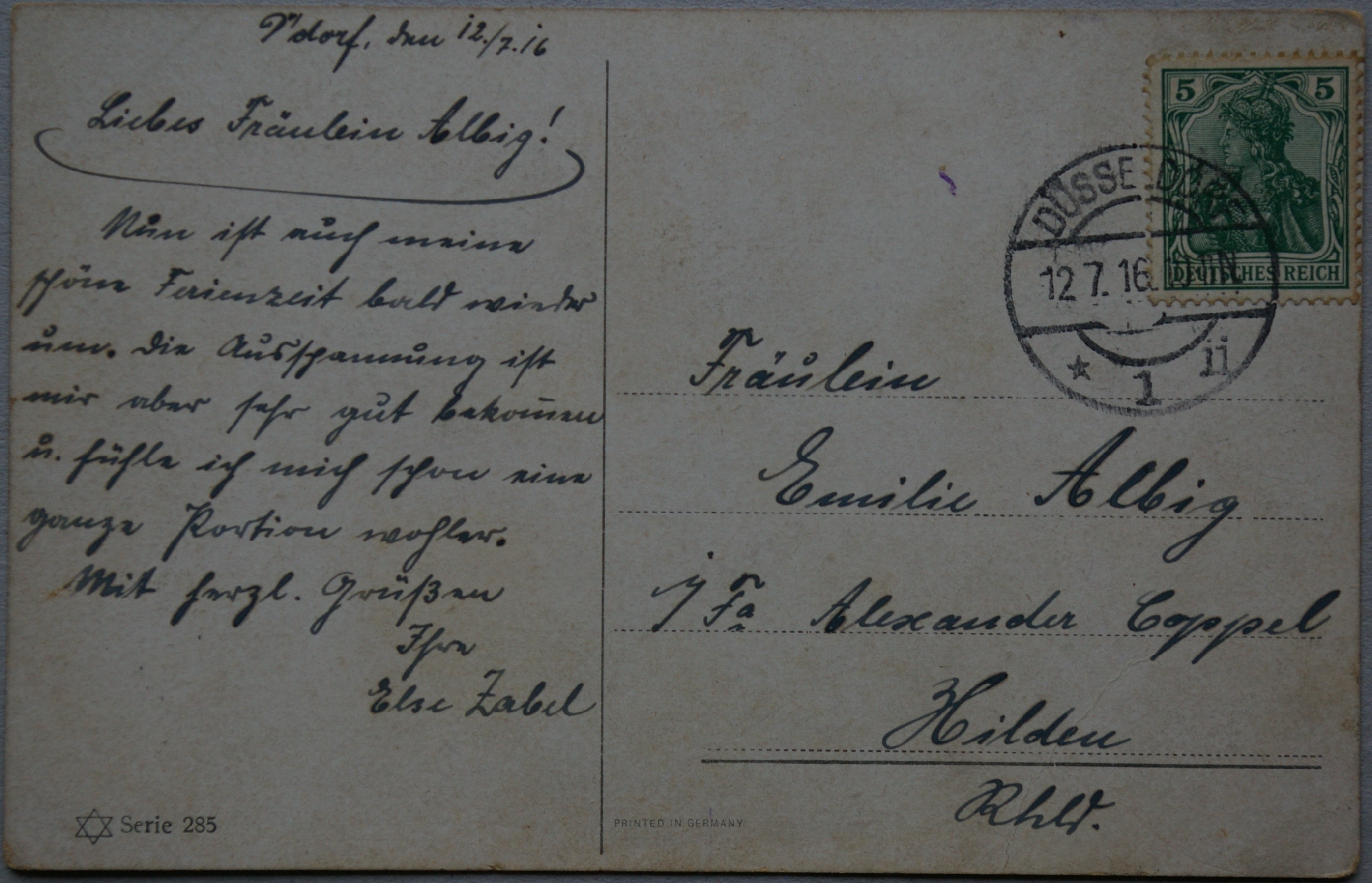 Vokietijos Reichas 1916m atvirlaiškis