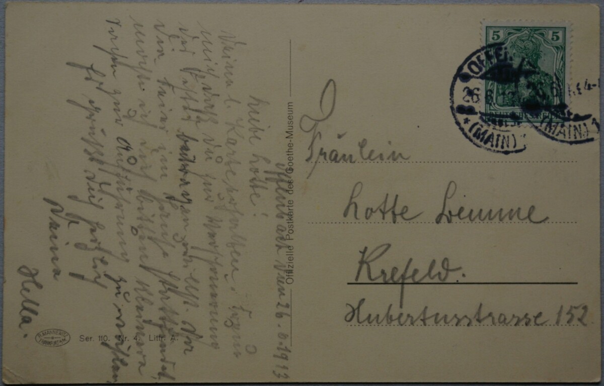 Vokietijos Reichas, Getė 1913m atvirlaiškis
