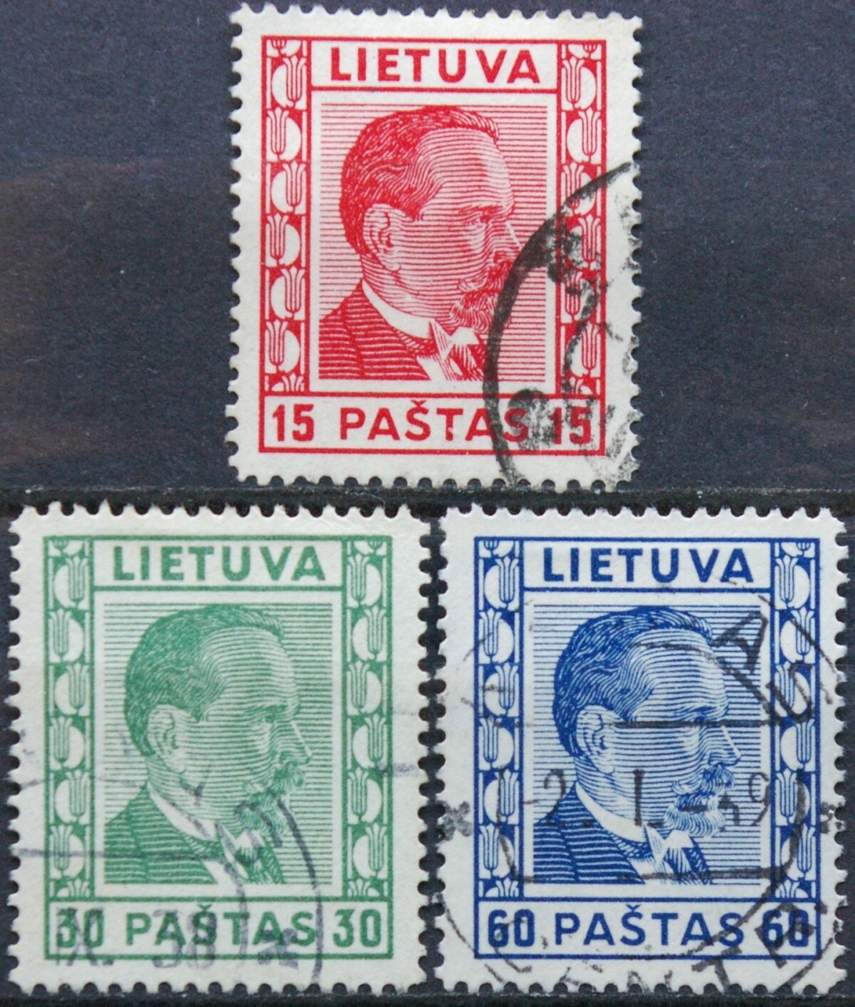 Tarpukario Lietuva, pilna serija, MiNr 410-412 Used(O)