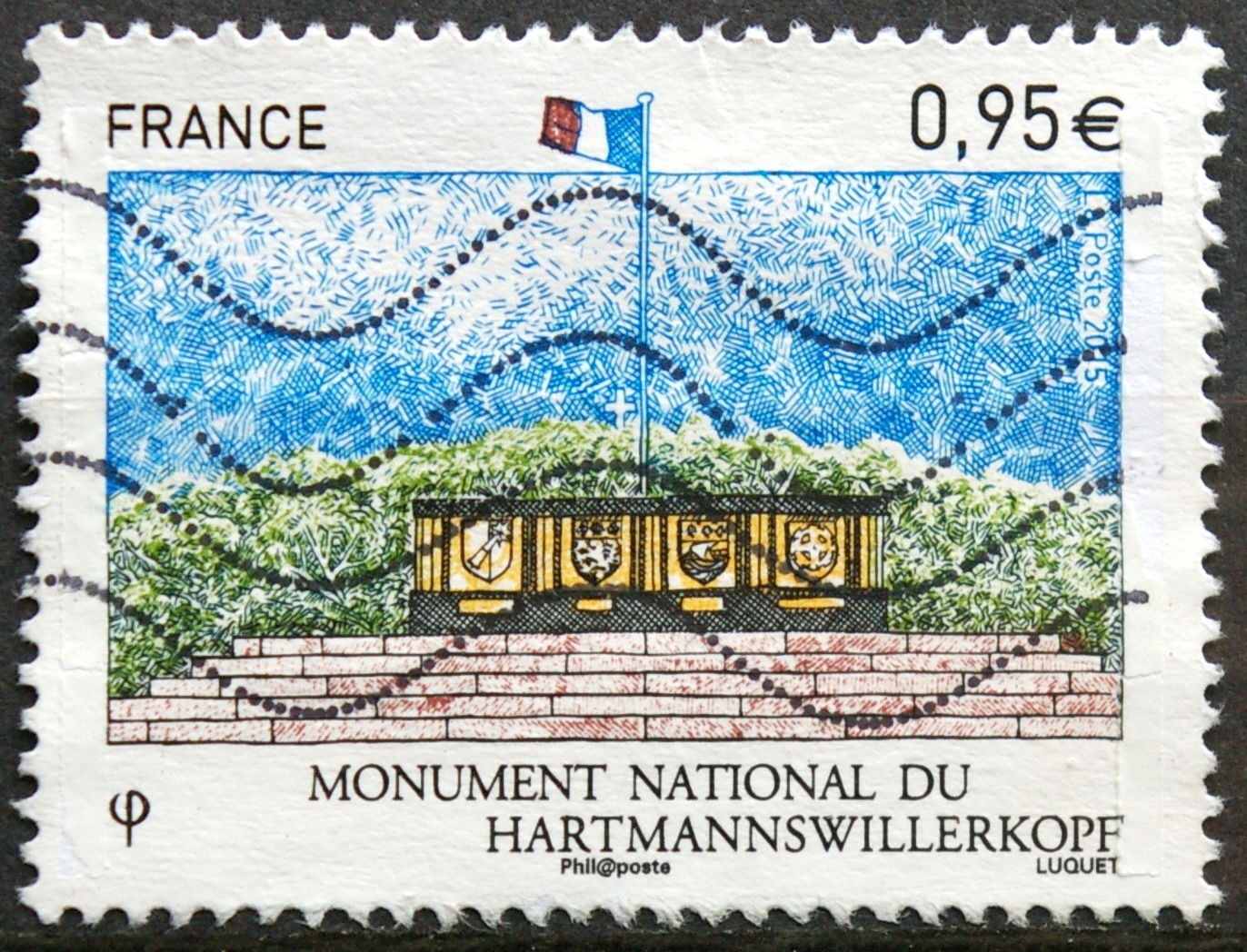 Prancūzija, 2015 m. pašto ženklas Used(O)