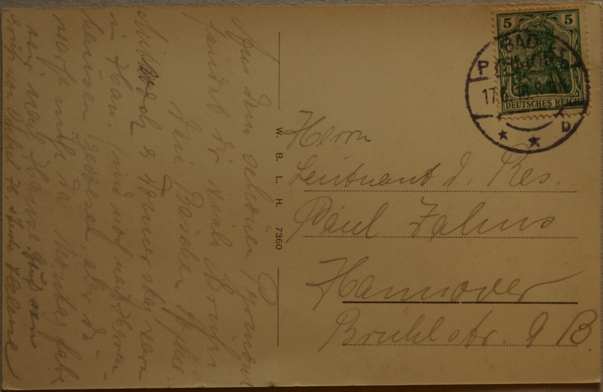 Vokietijos Reichas, Bad Pyrmontas, 1916m atvirlaiškis