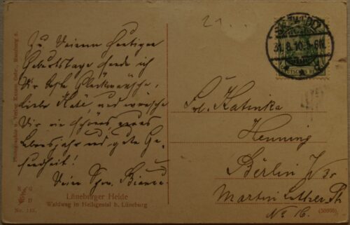 Vokietijos Reichas, Liuneburgas 1910m atvirlaiškis