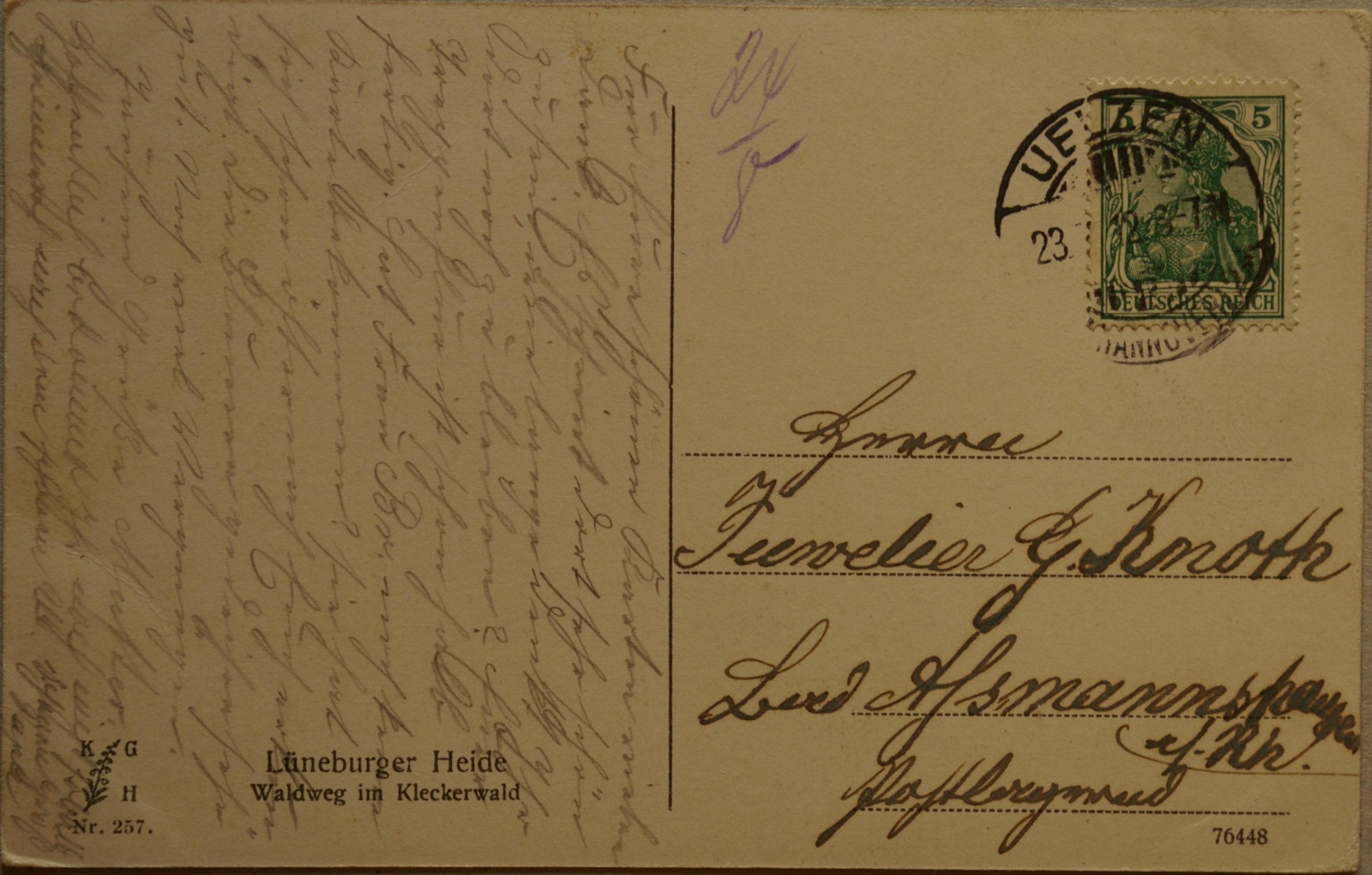 Vokietijos Reichas, Liuneburgas 1912m atvirlaiškis