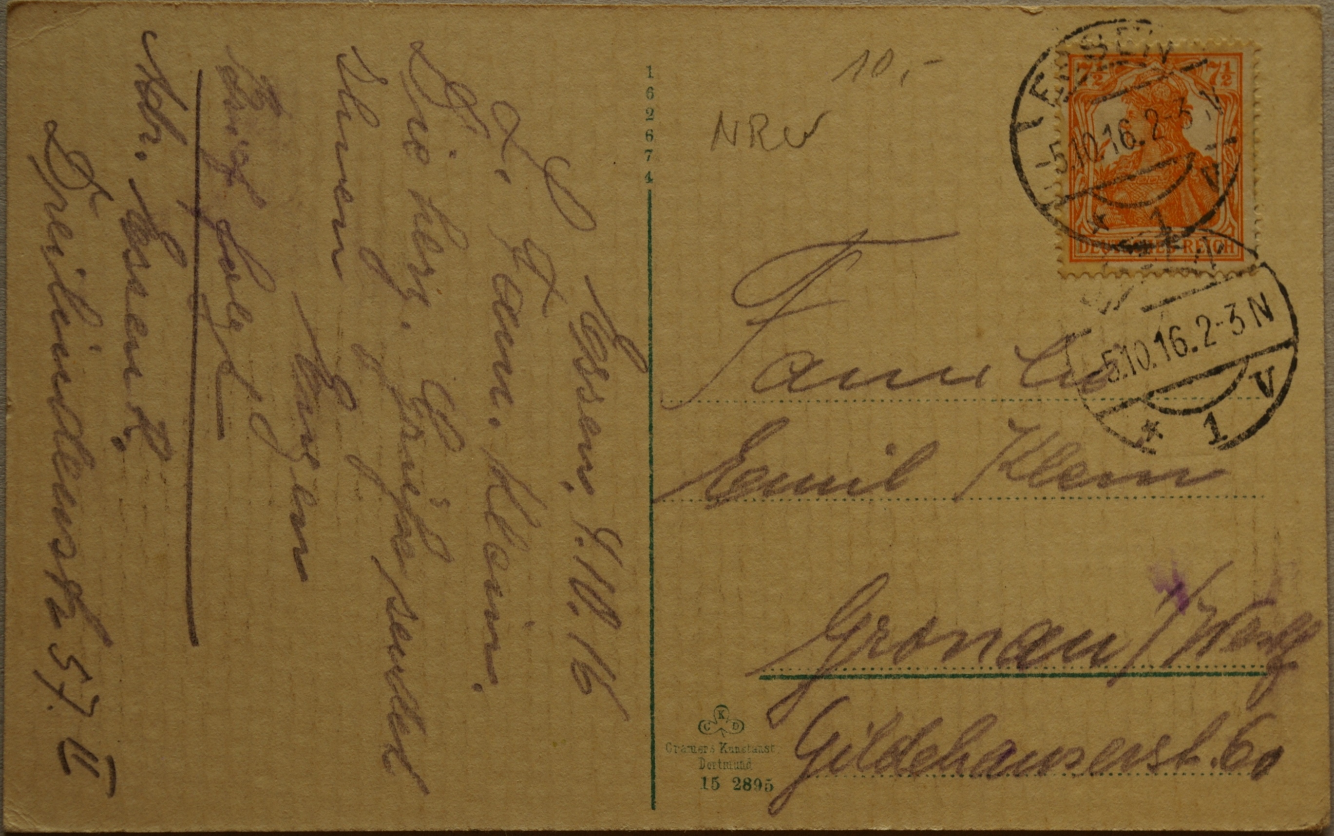 Vokietijos Reichas, Esenas 1916m atvirlaiškis