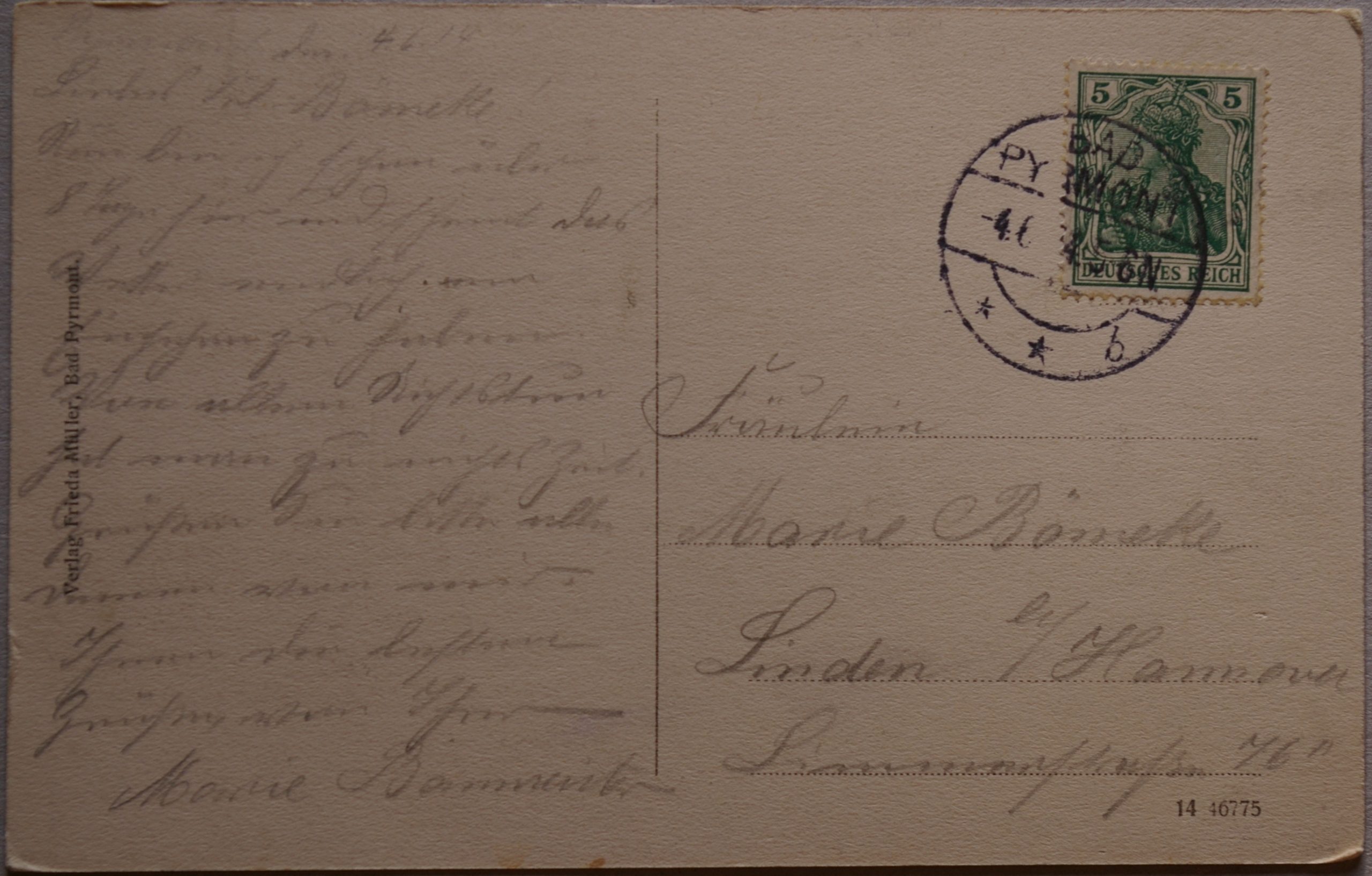 Vokietijos Reichas, Bad Pyrmontas, 1904m atvirlaiškis