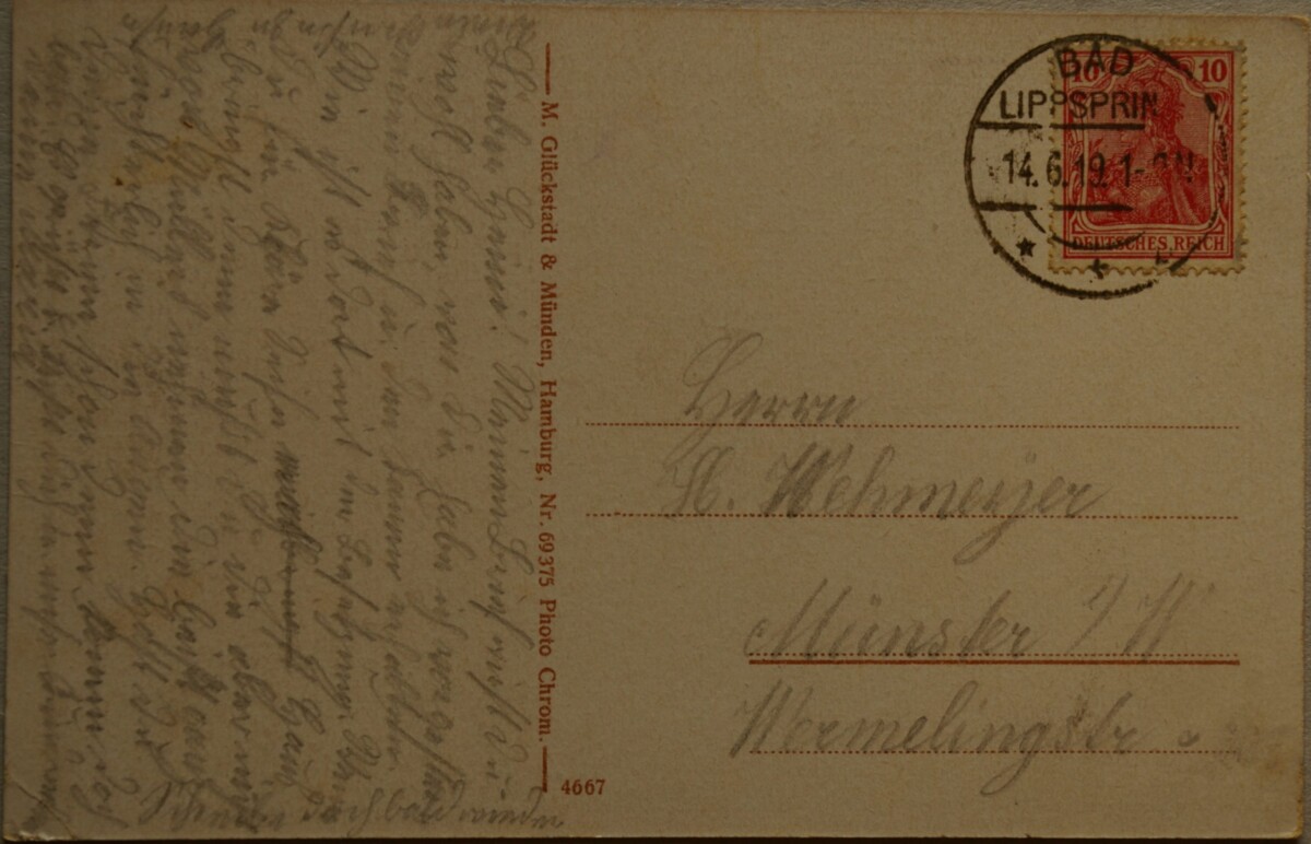 Vokietijos Reichas, Lippspringas 1919m atvirlaiškis