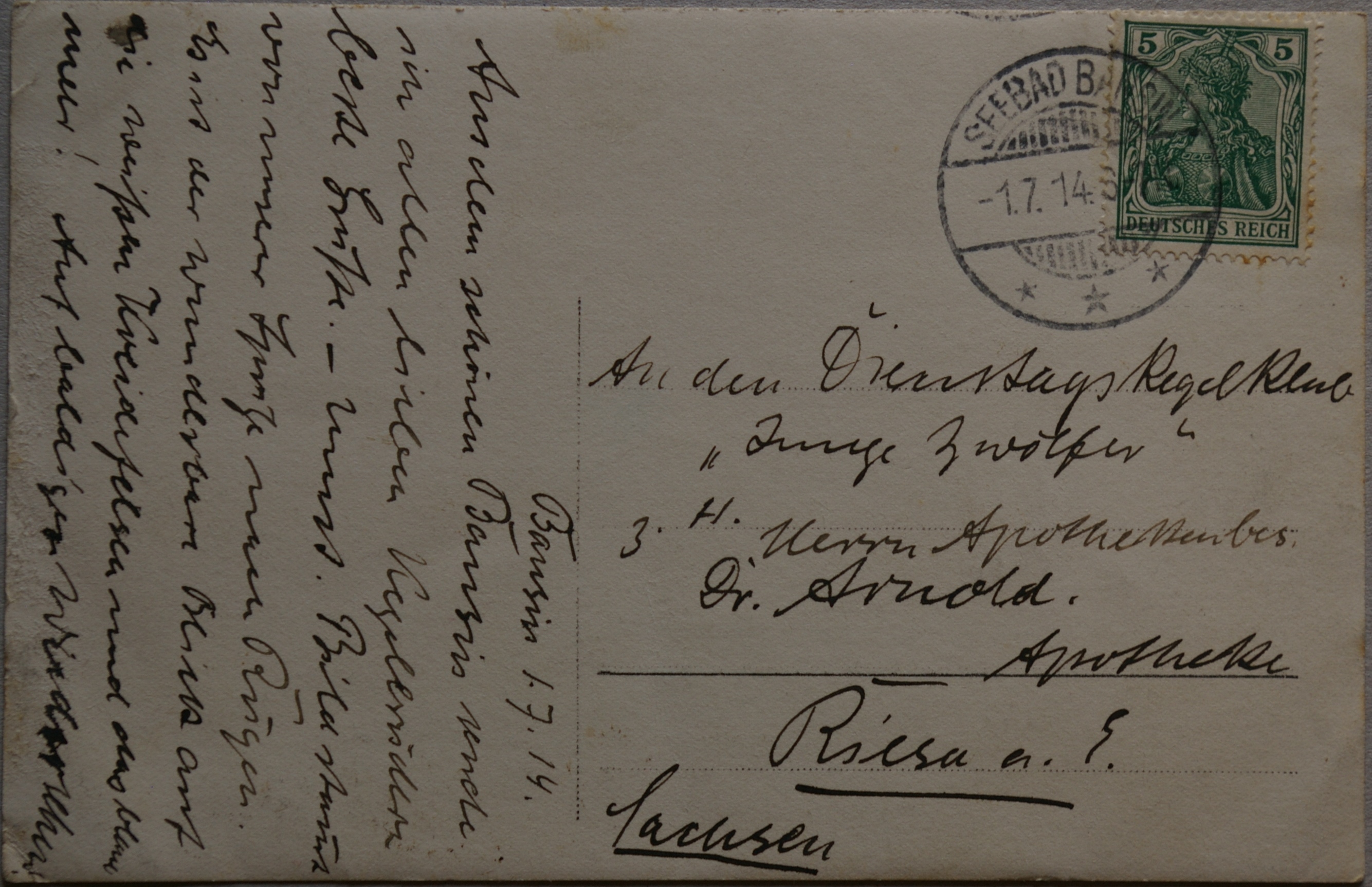 Vokietijos Reichas 1914m atvirlaiškis