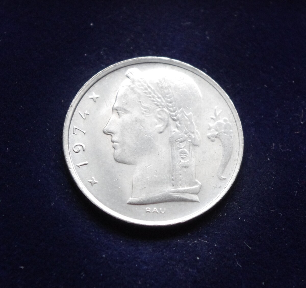 Belgija (Belgique), 5 frankai, 1974m