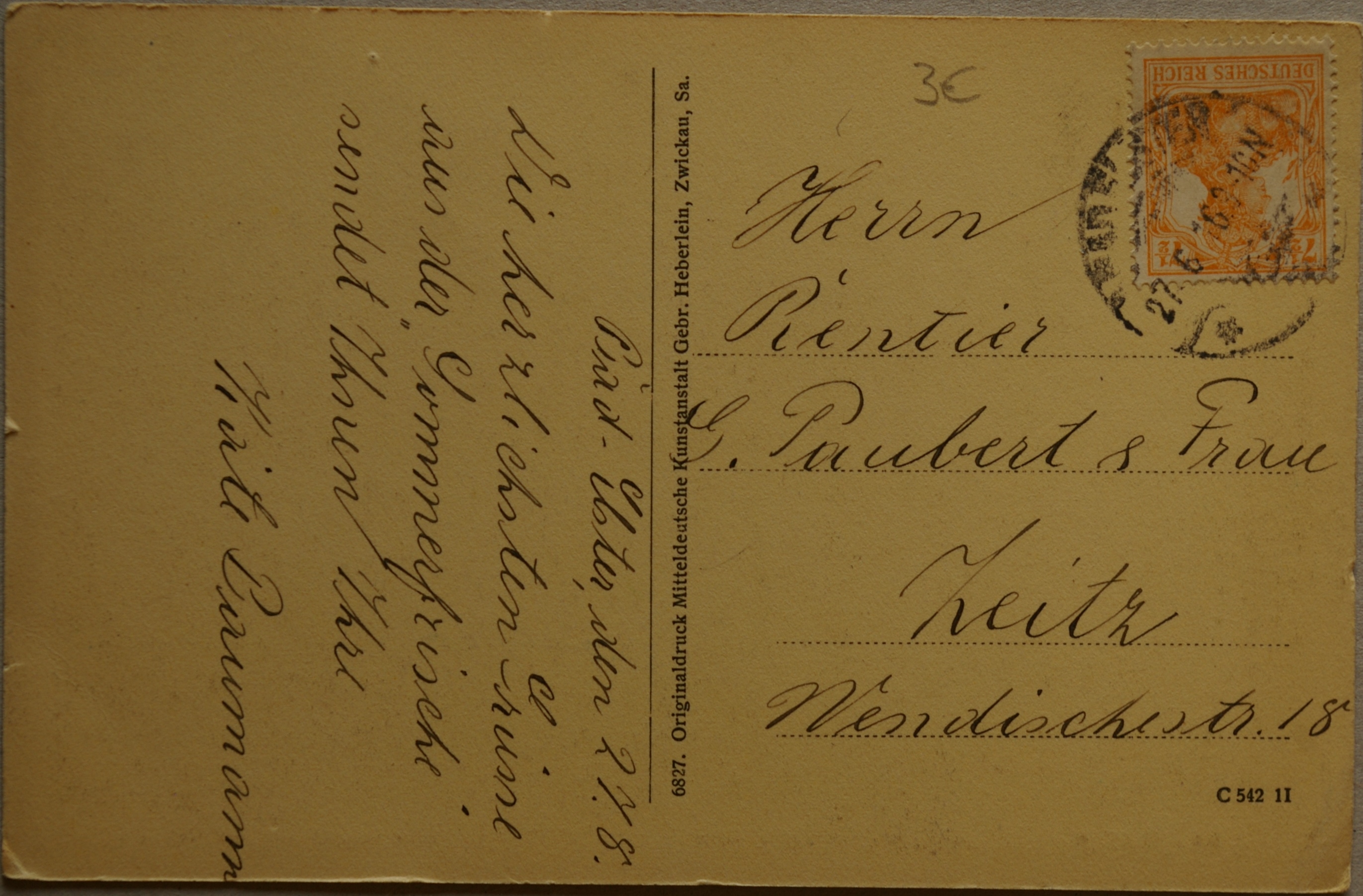 Vokietijos Reichas, Bad Elsteris 1916m atvirlaiškis