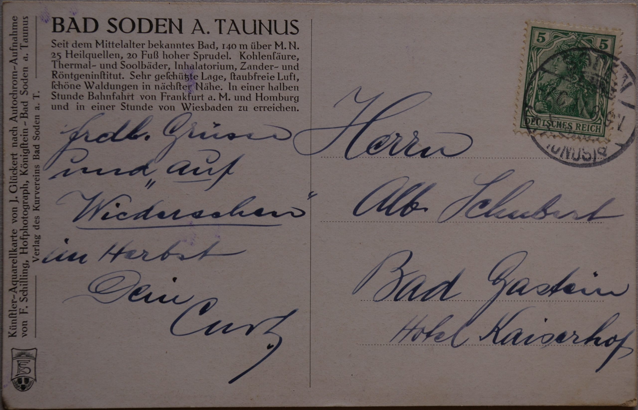 Vokietijos Reichas, Bad Zodenas 1911m atvirlaiškis