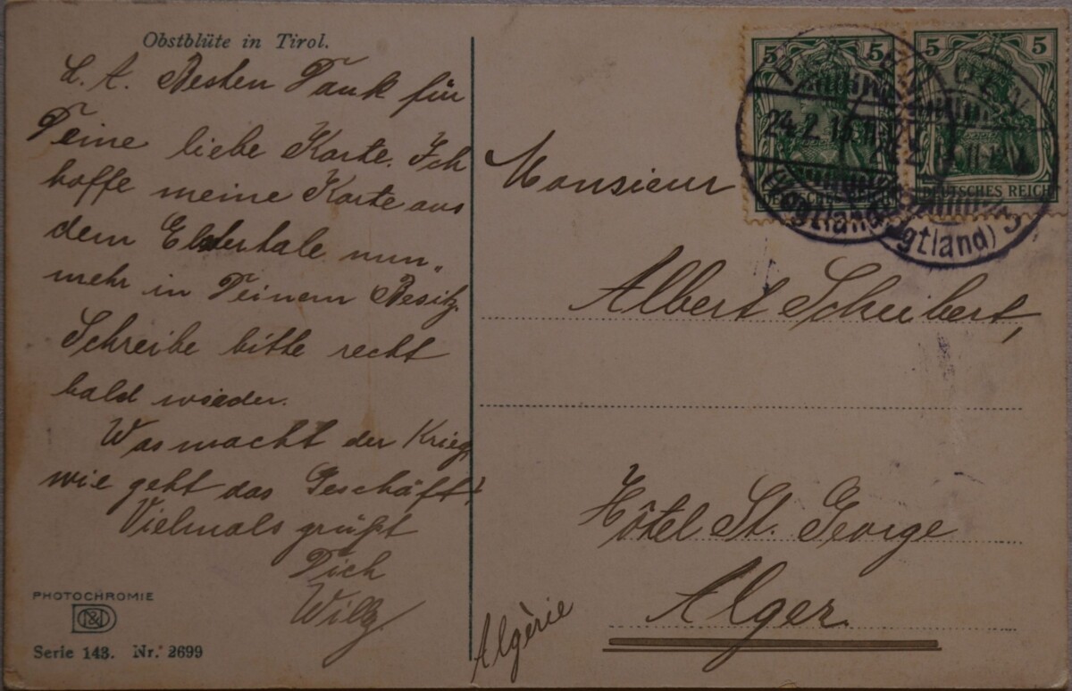 Vokietijos Reichas, Tirolis (Austrija) 1913m atvirlaiškis
