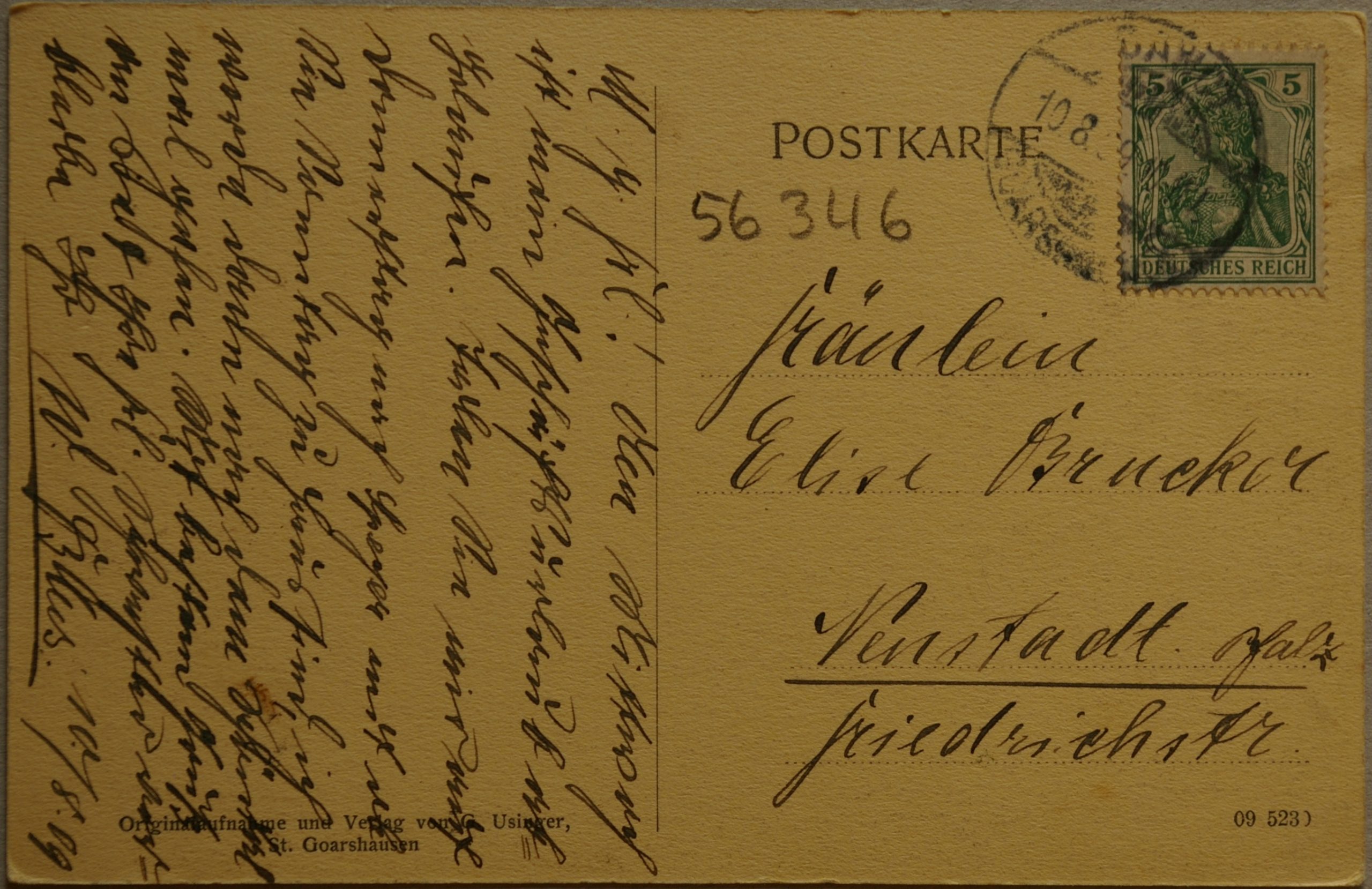 Vokietijos Reichas, St. Goarshausenas 1909m atvirlaiškis