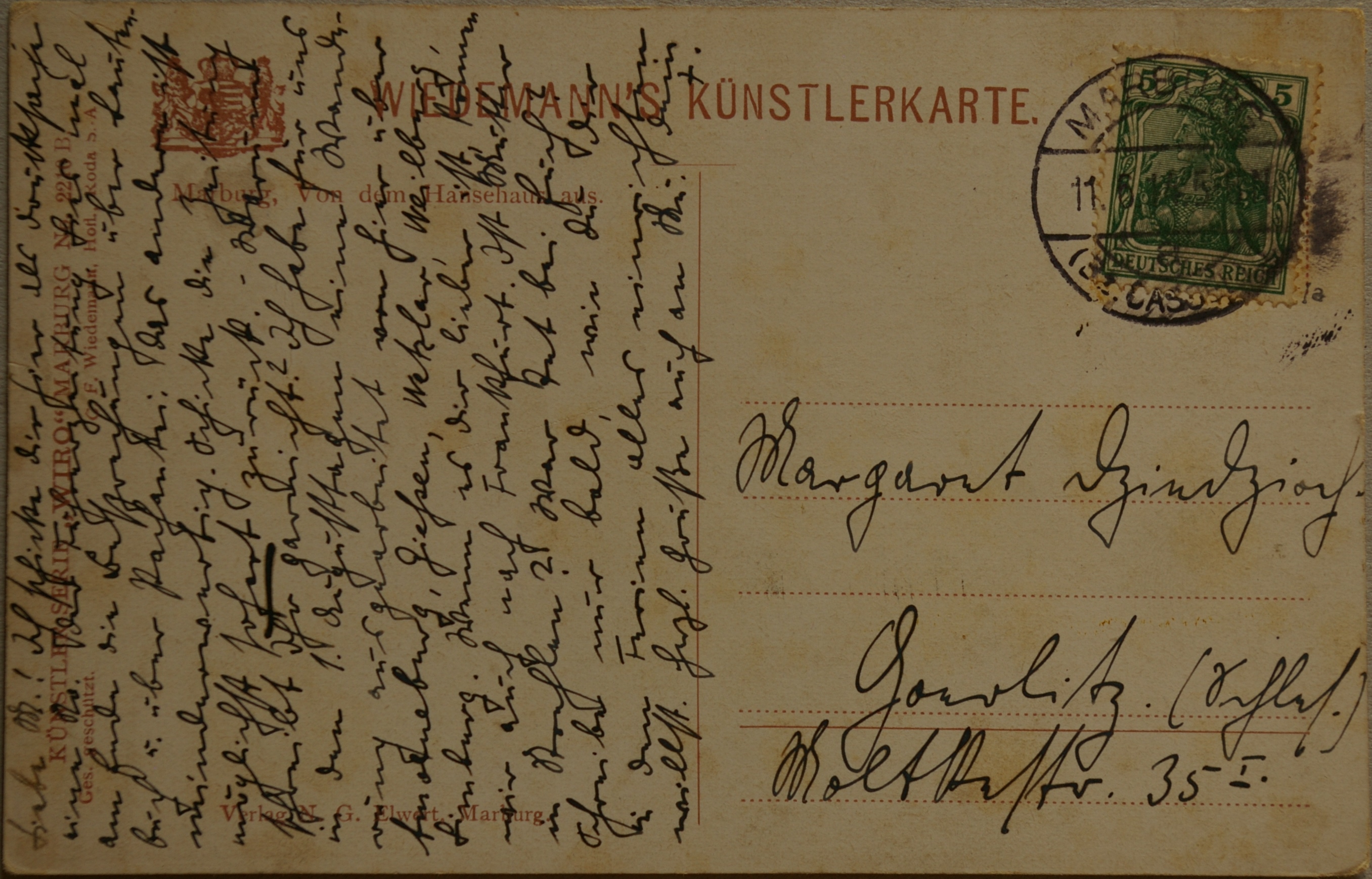 Vokietijos Reichas, Marburgas 1914m atvirlaiškis