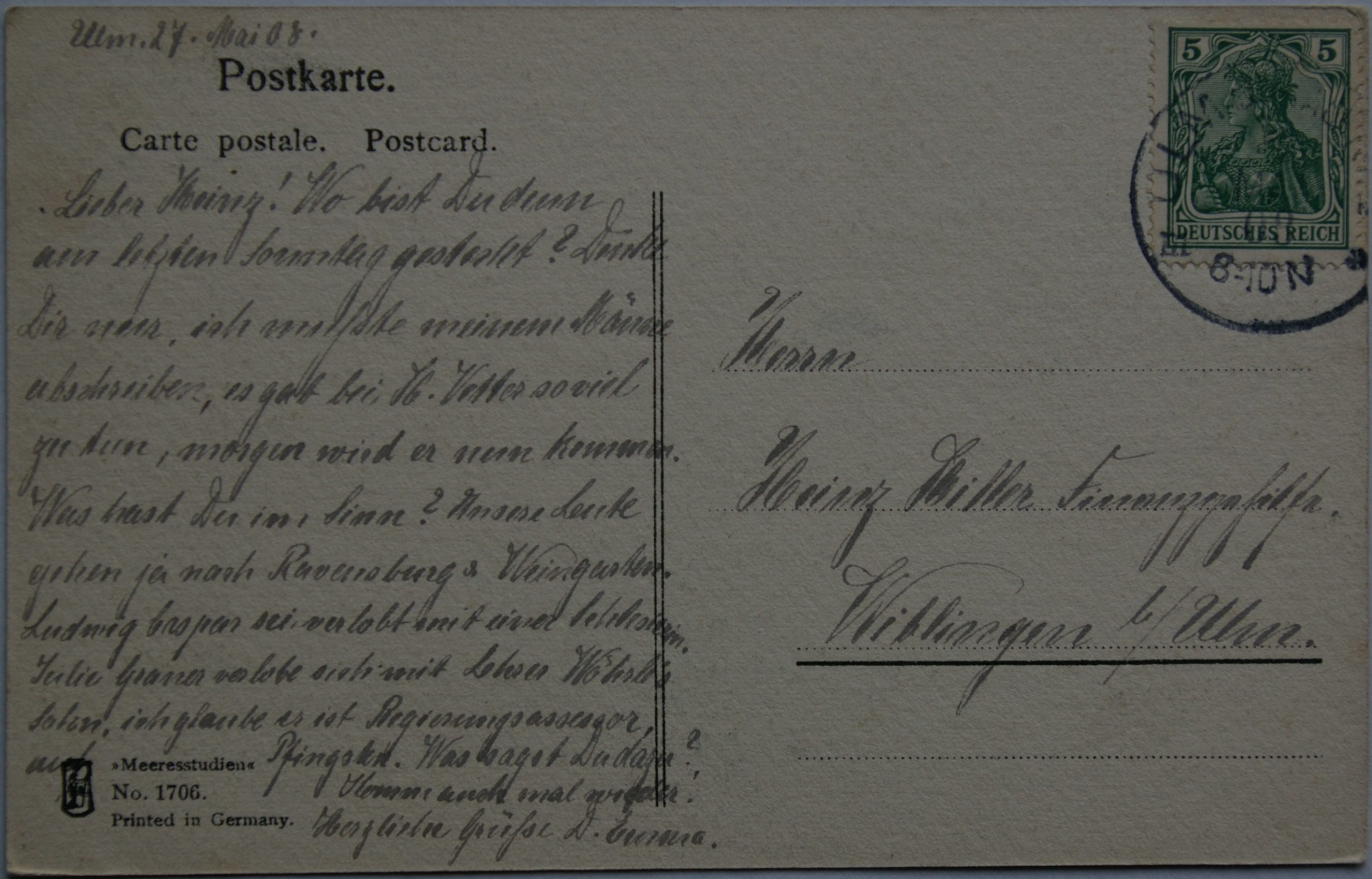 Vokietijos Reichas, 1908m atvirlaiškis